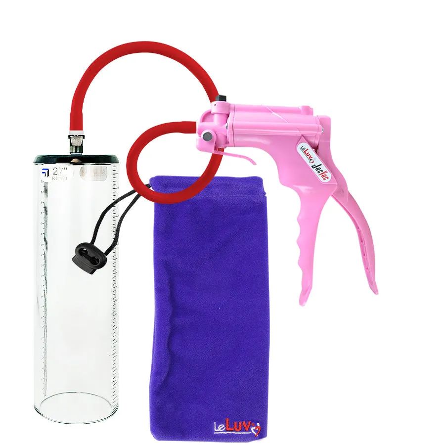 LeLuv JacVac Penis Pump - NPT Gauge Options with Thick-Wall Cylinder - Choose Size & Color