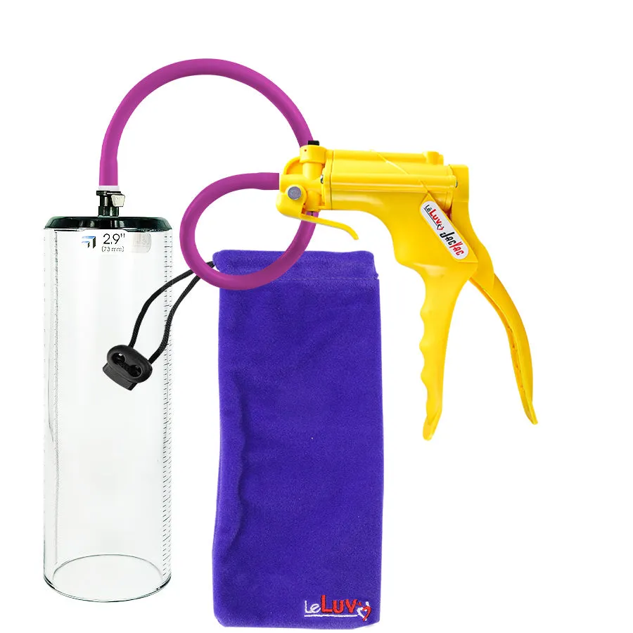 LeLuv JacVac Penis Pump - NPT Gauge Options with Thick-Wall Cylinder - Choose Size & Color