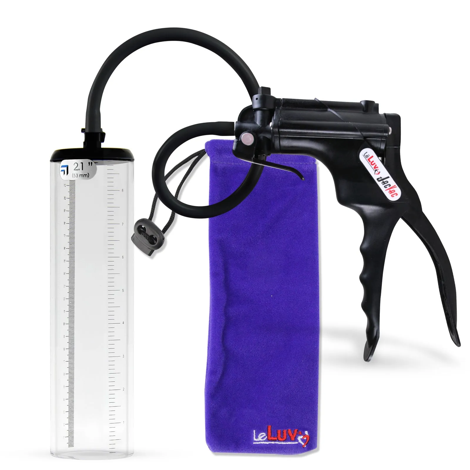 LeLuv JacVac Penis Pump - NPT Gauge Options with Thick-Wall Cylinder - Choose Size & Color