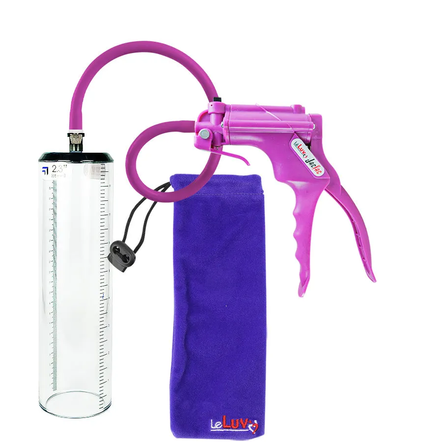 LeLuv JacVac Penis Pump - NPT Gauge Options with Thick-Wall Cylinder - Choose Size & Color