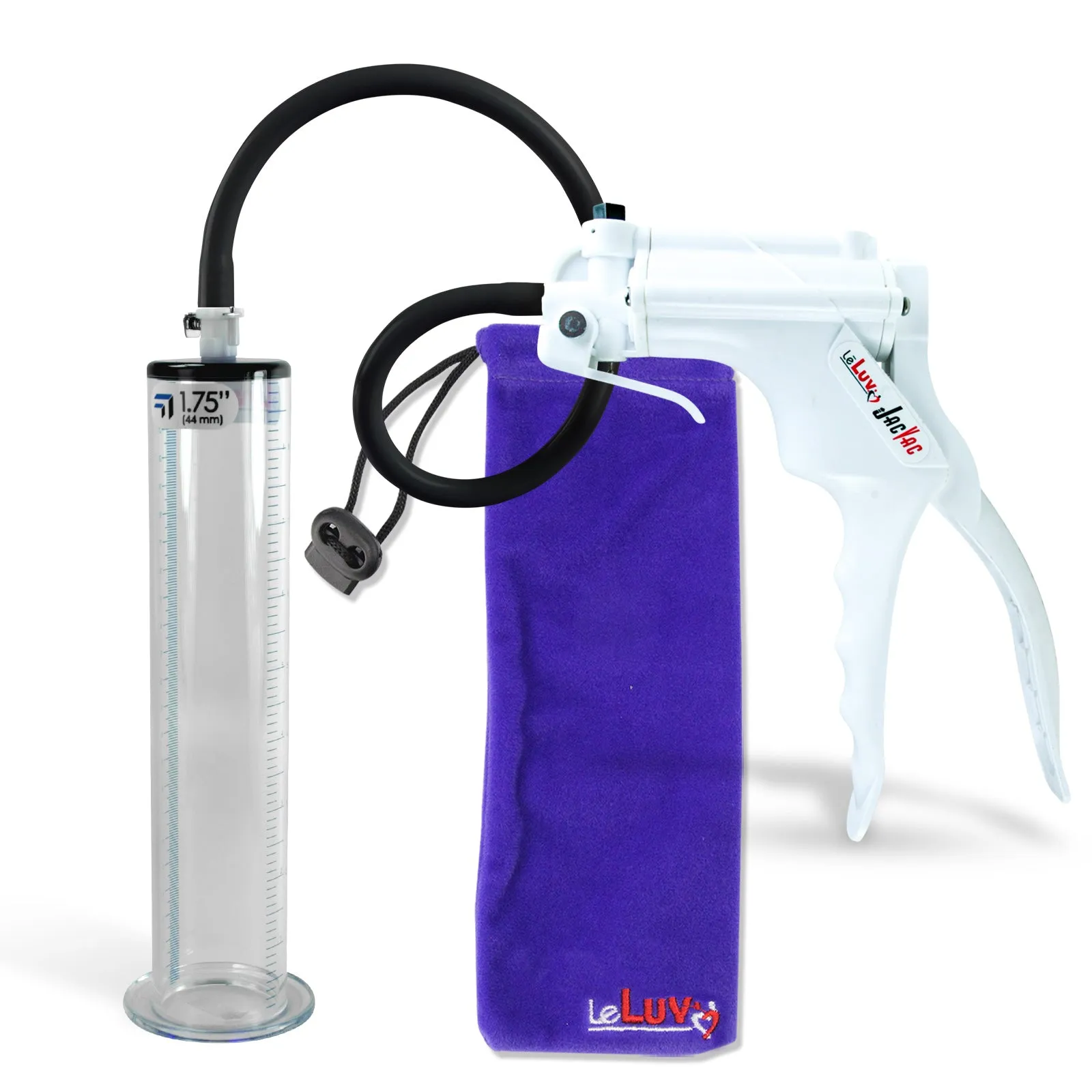 LeLuv JacVac Penis Pump - NPT Gauge Options with Wide Flange Cylinder - Choose Size & Color