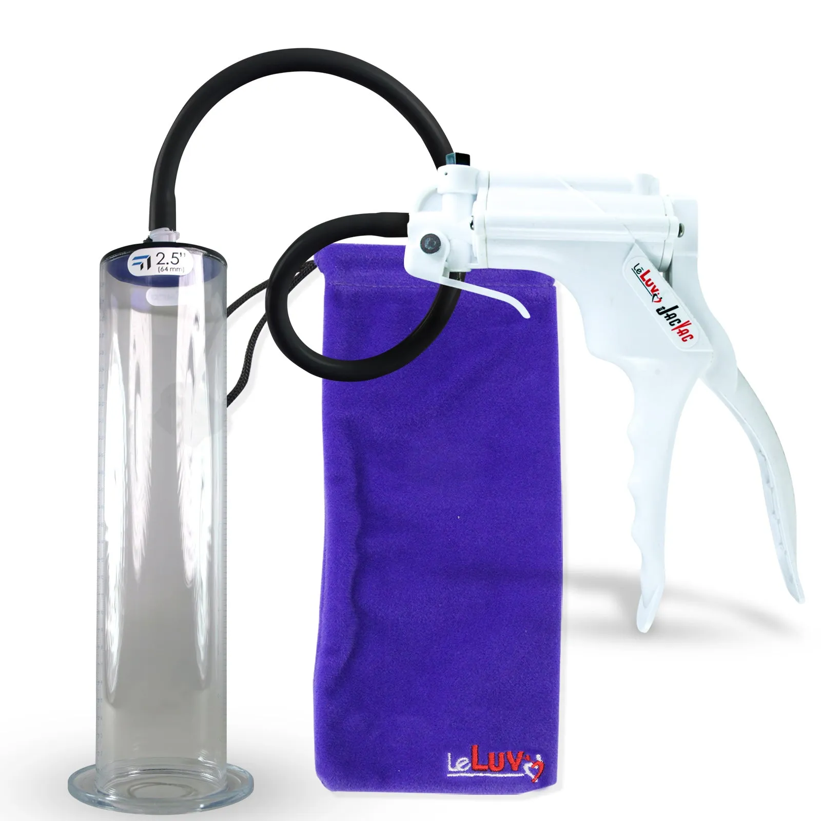 LeLuv JacVac Penis Pump - NPT Gauge Options with Wide Flange Cylinder - Choose Size & Color