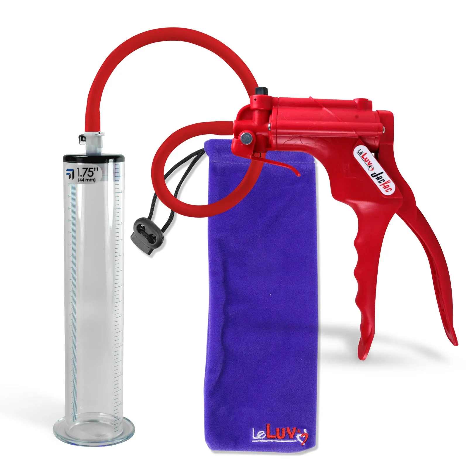 LeLuv JacVac Penis Pump - NPT Gauge Options with Wide Flange Cylinder - Choose Size & Color