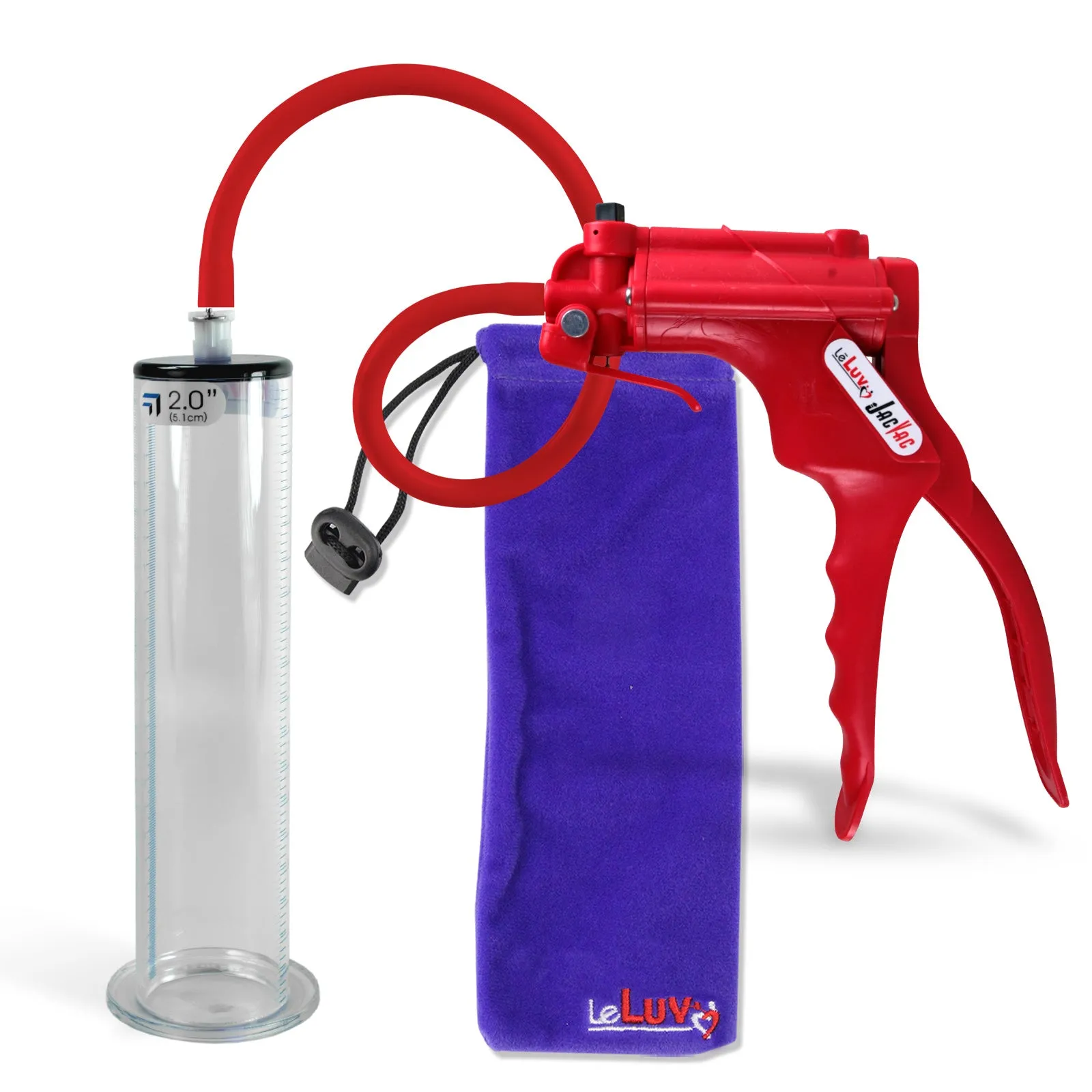 LeLuv JacVac Penis Pump - NPT Gauge Options with Wide Flange Cylinder - Choose Size & Color