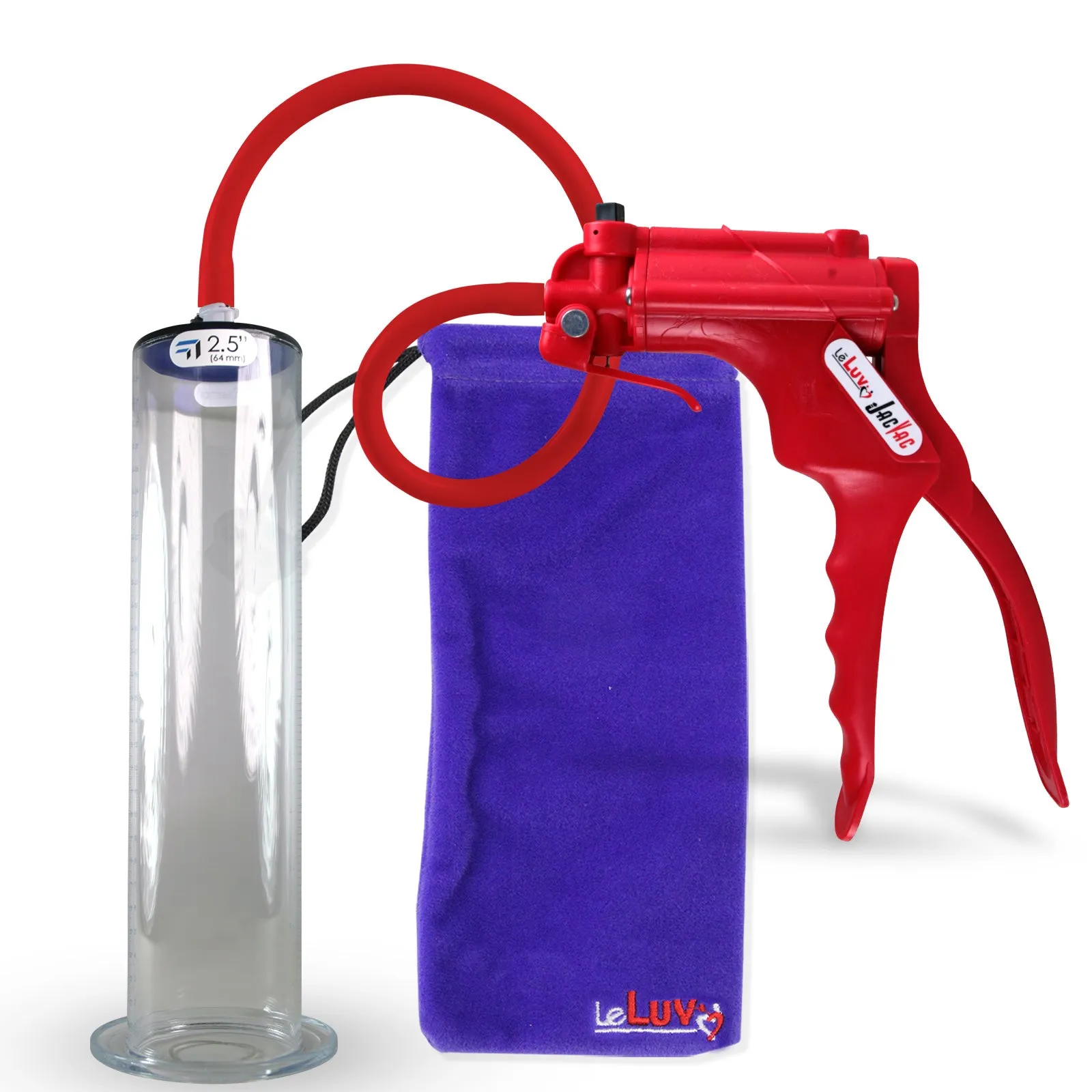 LeLuv JacVac Penis Pump - NPT Gauge Options with Wide Flange Cylinder - Choose Size & Color