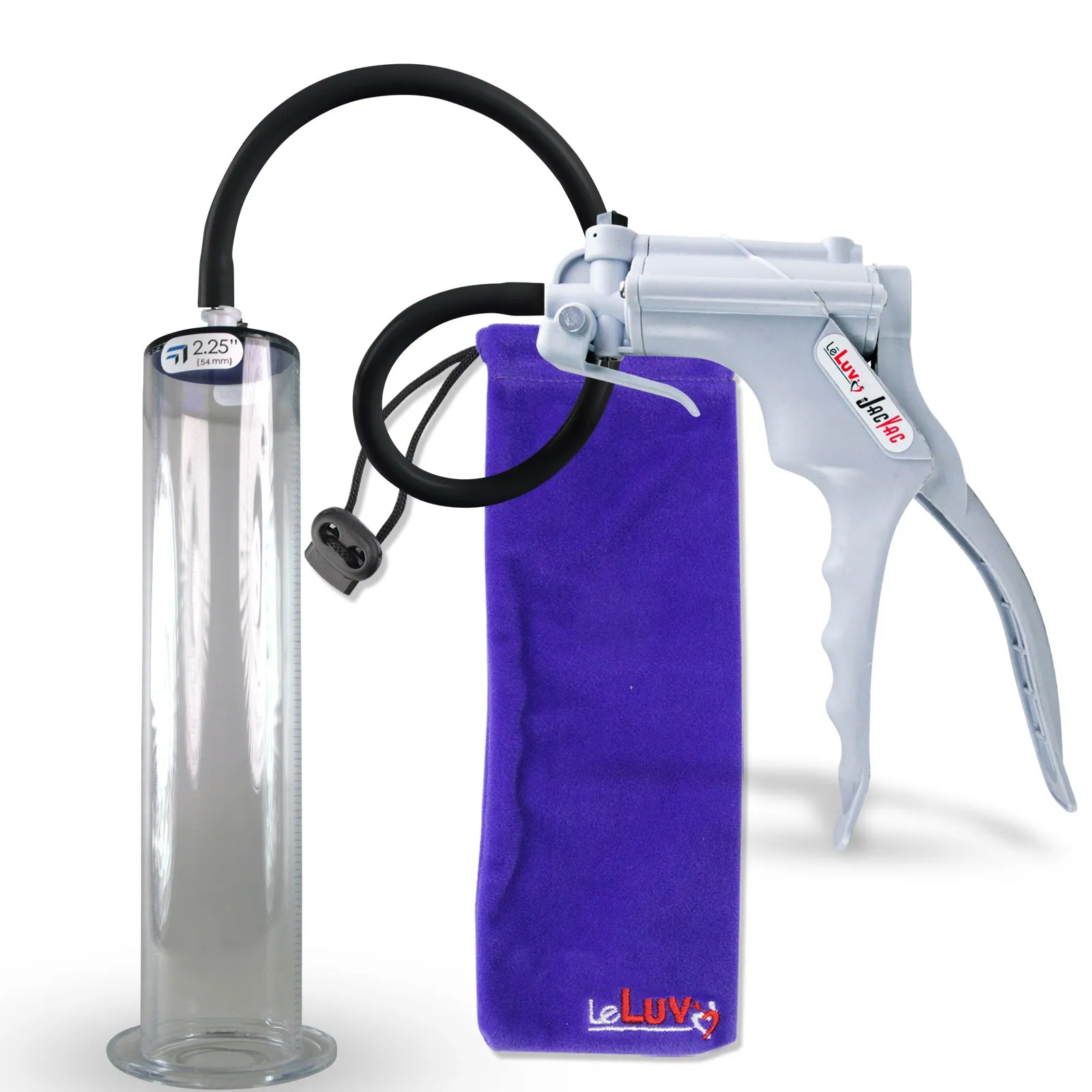 LeLuv JacVac Penis Pump - NPT Gauge Options with Wide Flange Cylinder - Choose Size & Color