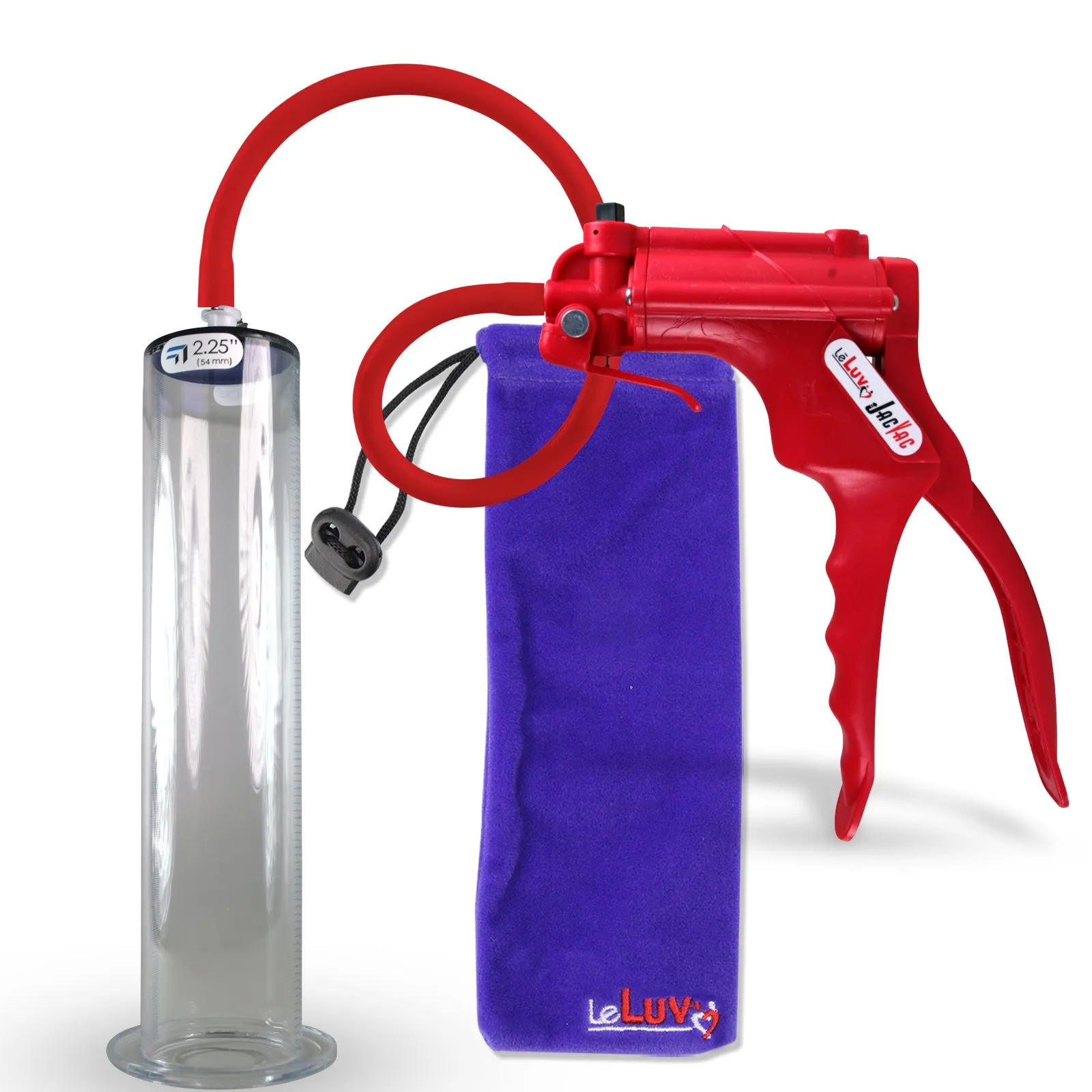 LeLuv JacVac Penis Pump - NPT Gauge Options with Wide Flange Cylinder - Choose Size & Color