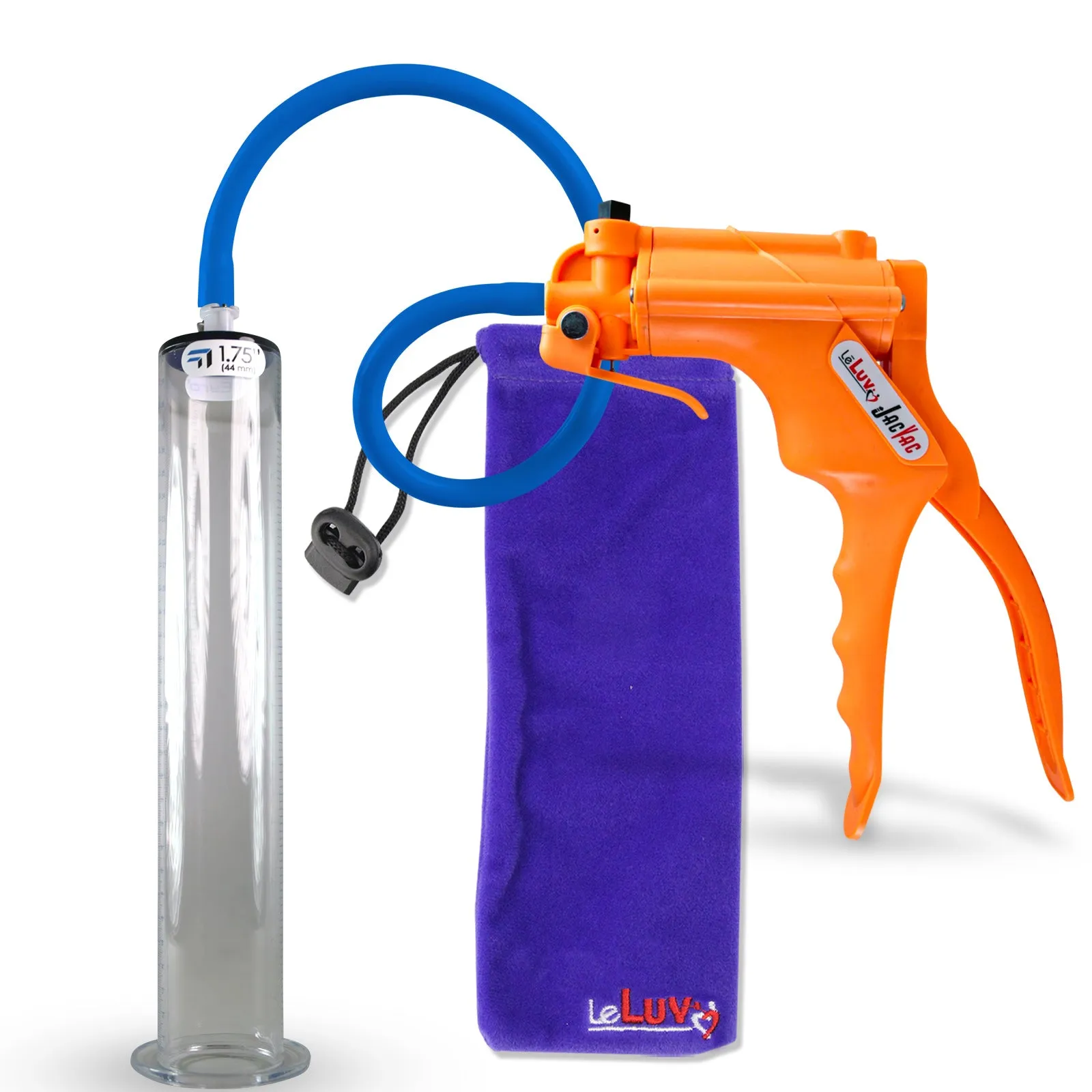 LeLuv JacVac Penis Pump - NPT Gauge Options with Wide Flange Cylinder - Choose Size & Color