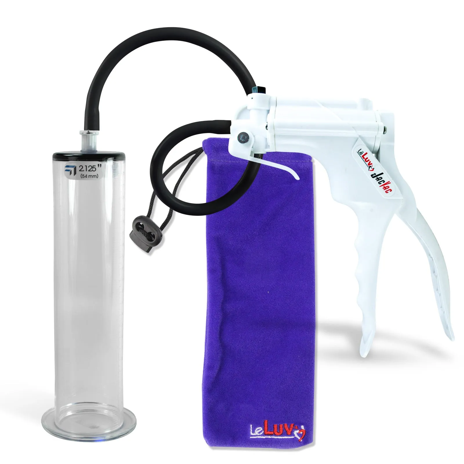 LeLuv JacVac Penis Pump - NPT Gauge Options with Wide Flange Cylinder - Choose Size & Color