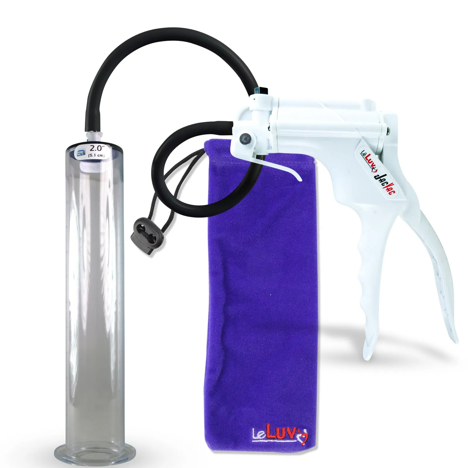 LeLuv JacVac Penis Pump - NPT Gauge Options with Wide Flange Cylinder - Choose Size & Color