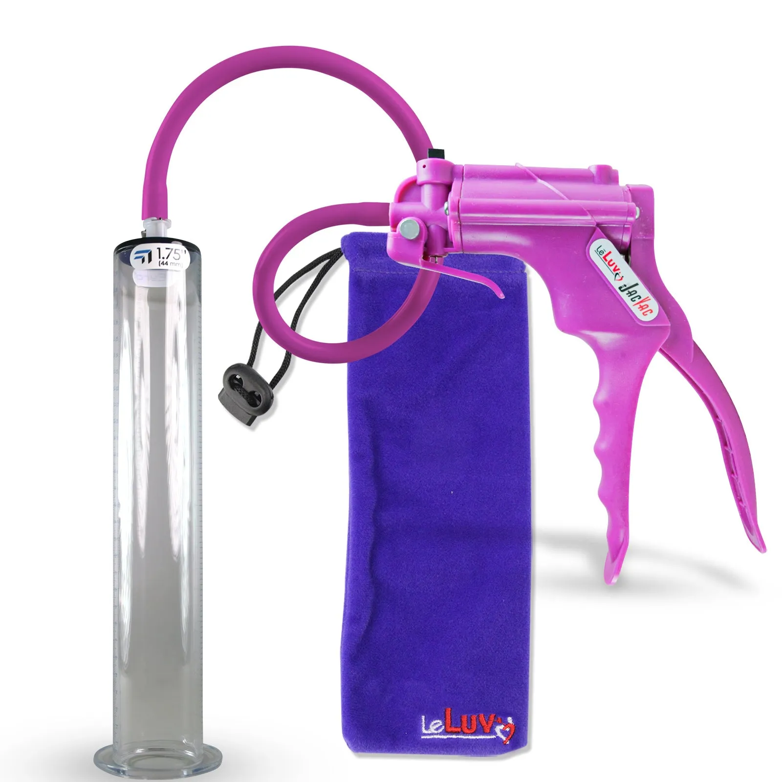 LeLuv JacVac Penis Pump - NPT Gauge Options with Wide Flange Cylinder - Choose Size & Color