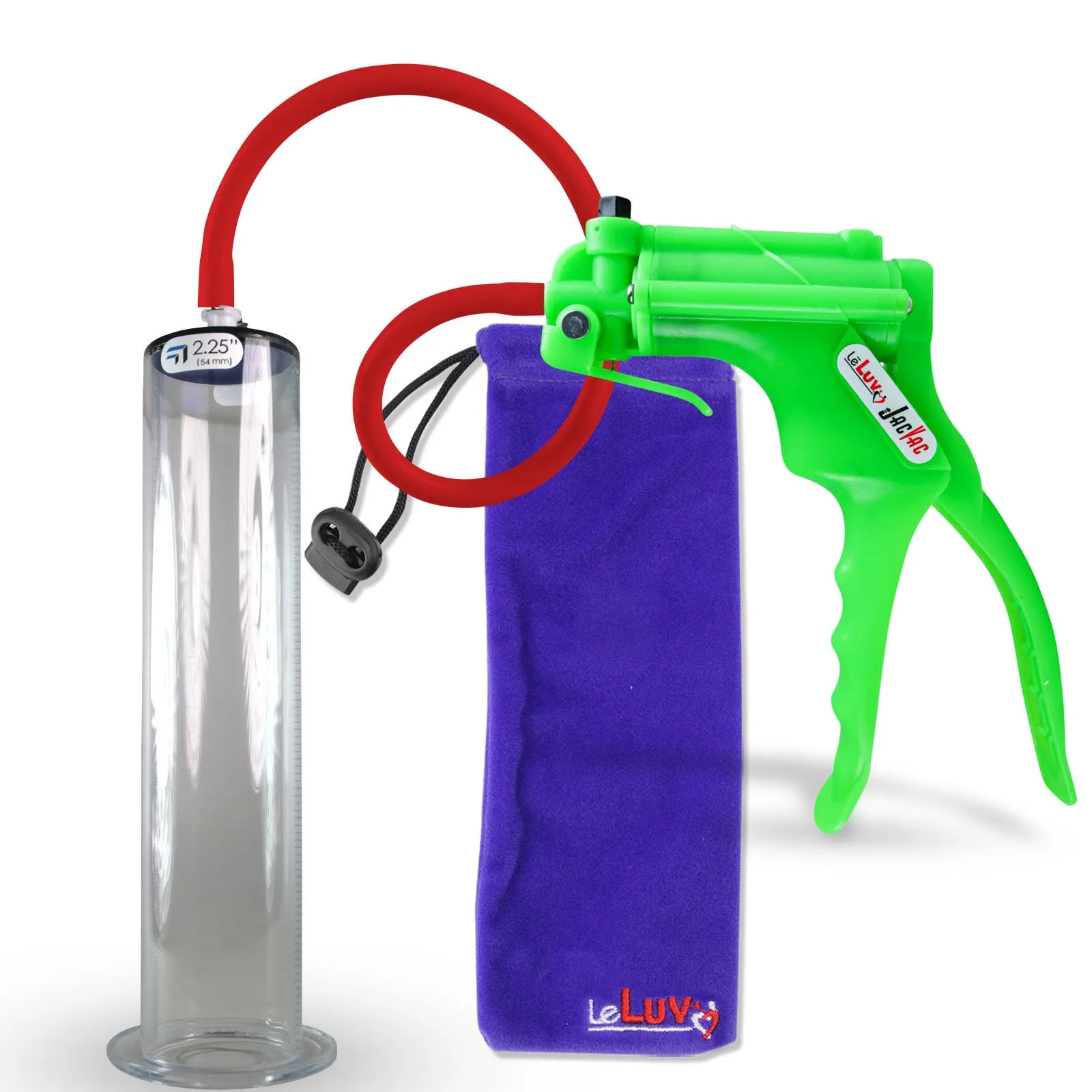 LeLuv JacVac Penis Pump - NPT Gauge Options with Wide Flange Cylinder - Choose Size & Color