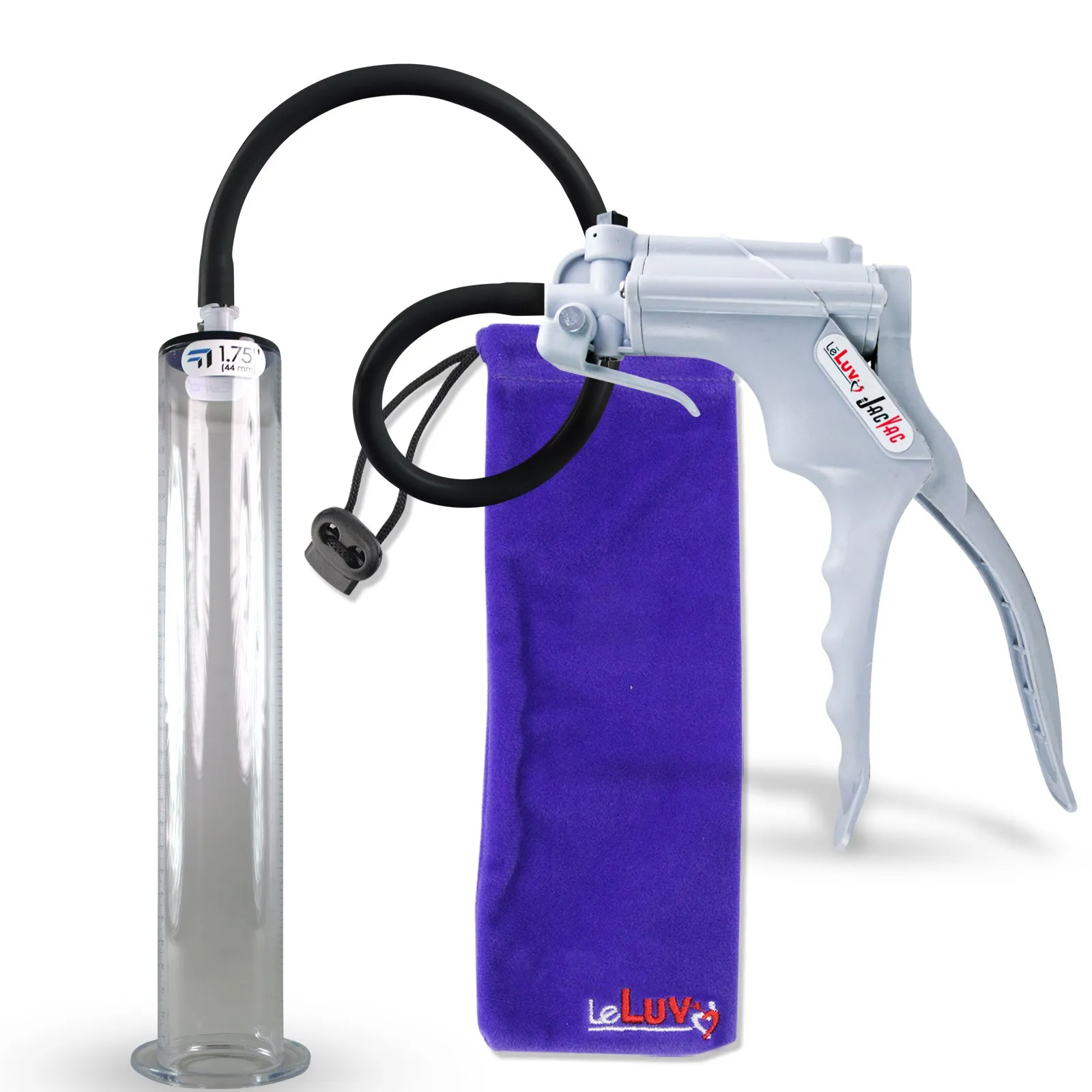 LeLuv JacVac Penis Pump - NPT Gauge Options with Wide Flange Cylinder - Choose Size & Color