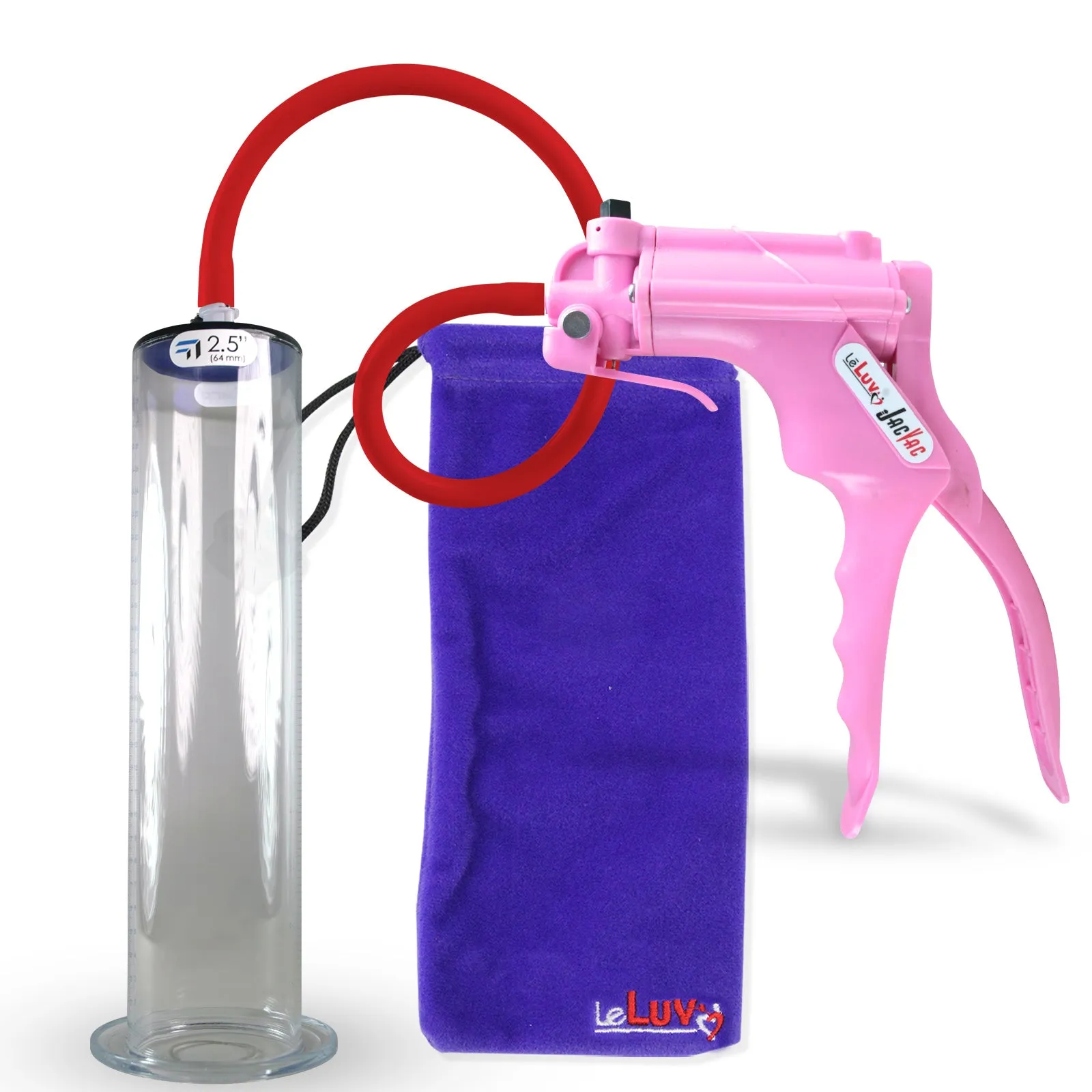 LeLuv JacVac Penis Pump - NPT Gauge Options with Wide Flange Cylinder - Choose Size & Color