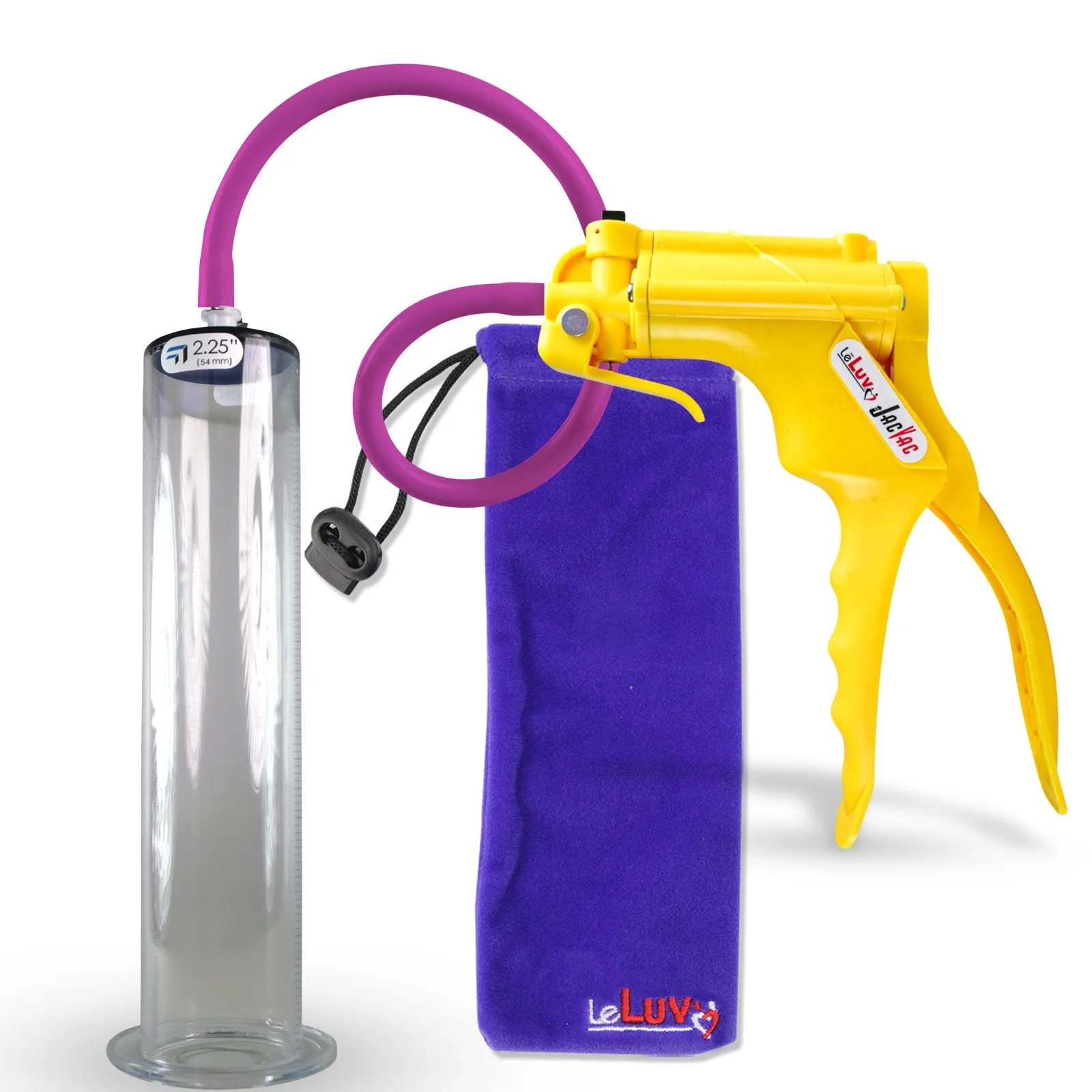 LeLuv JacVac Penis Pump - NPT Gauge Options with Wide Flange Cylinder - Choose Size & Color