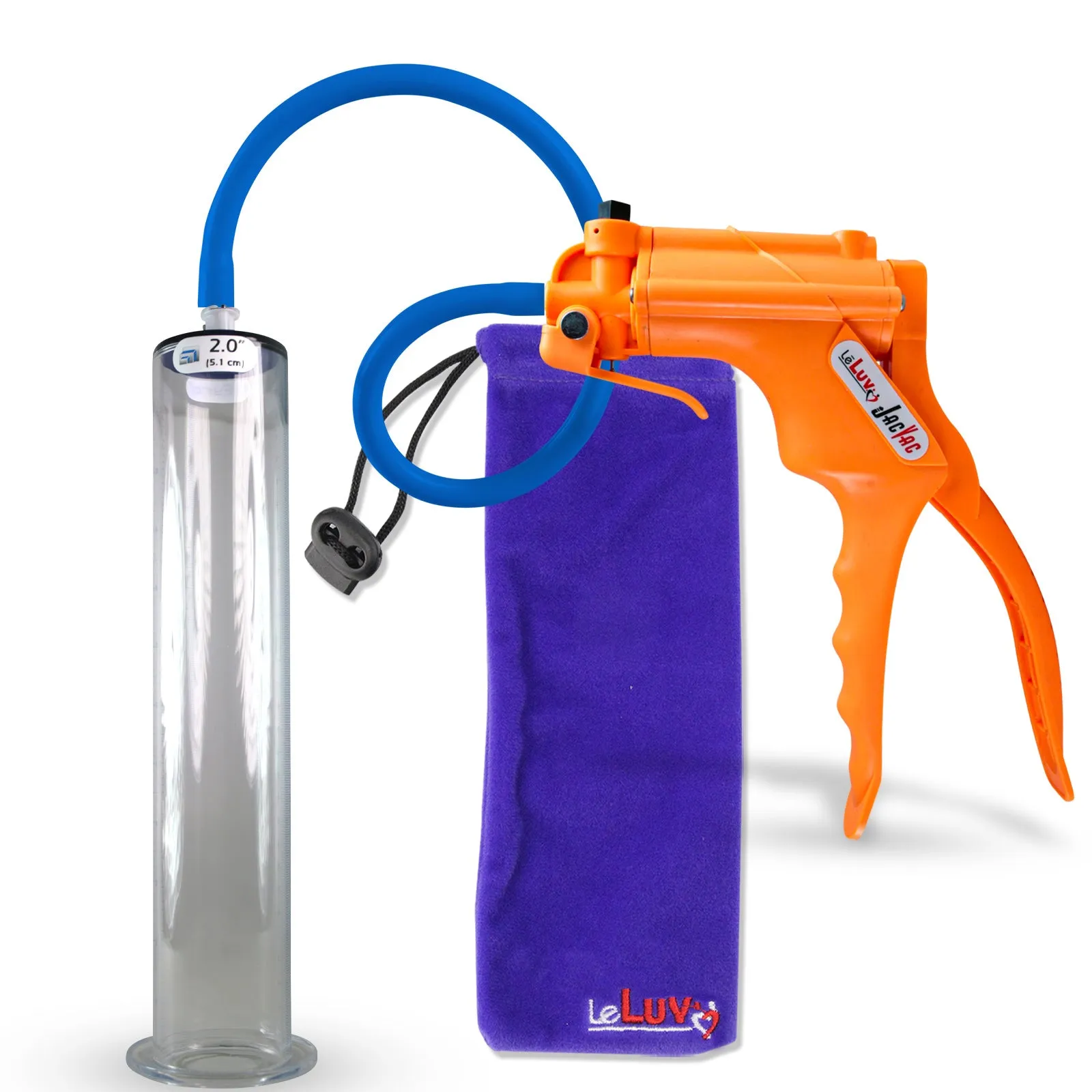 LeLuv JacVac Penis Pump - NPT Gauge Options with Wide Flange Cylinder - Choose Size & Color