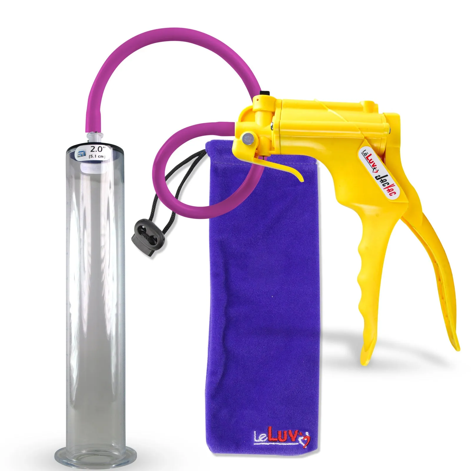 LeLuv JacVac Penis Pump - NPT Gauge Options with Wide Flange Cylinder - Choose Size & Color