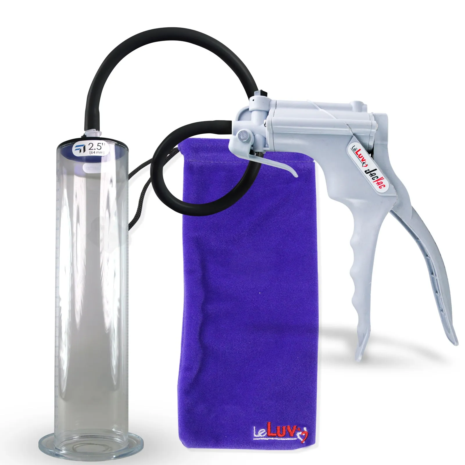 LeLuv JacVac Penis Pump - NPT Gauge Options with Wide Flange Cylinder - Choose Size & Color