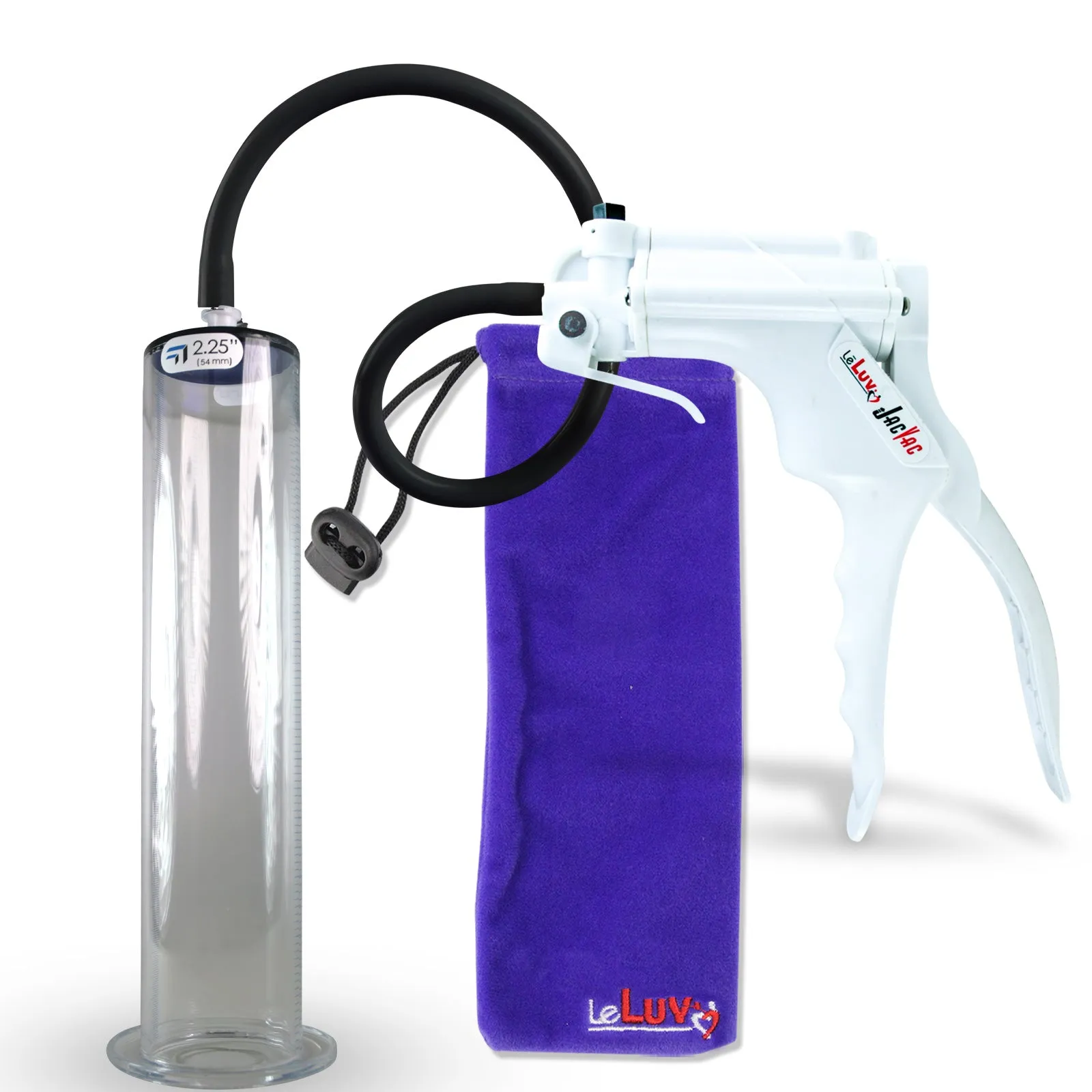 LeLuv JacVac Penis Pump - NPT Gauge Options with Wide Flange Cylinder - Choose Size & Color