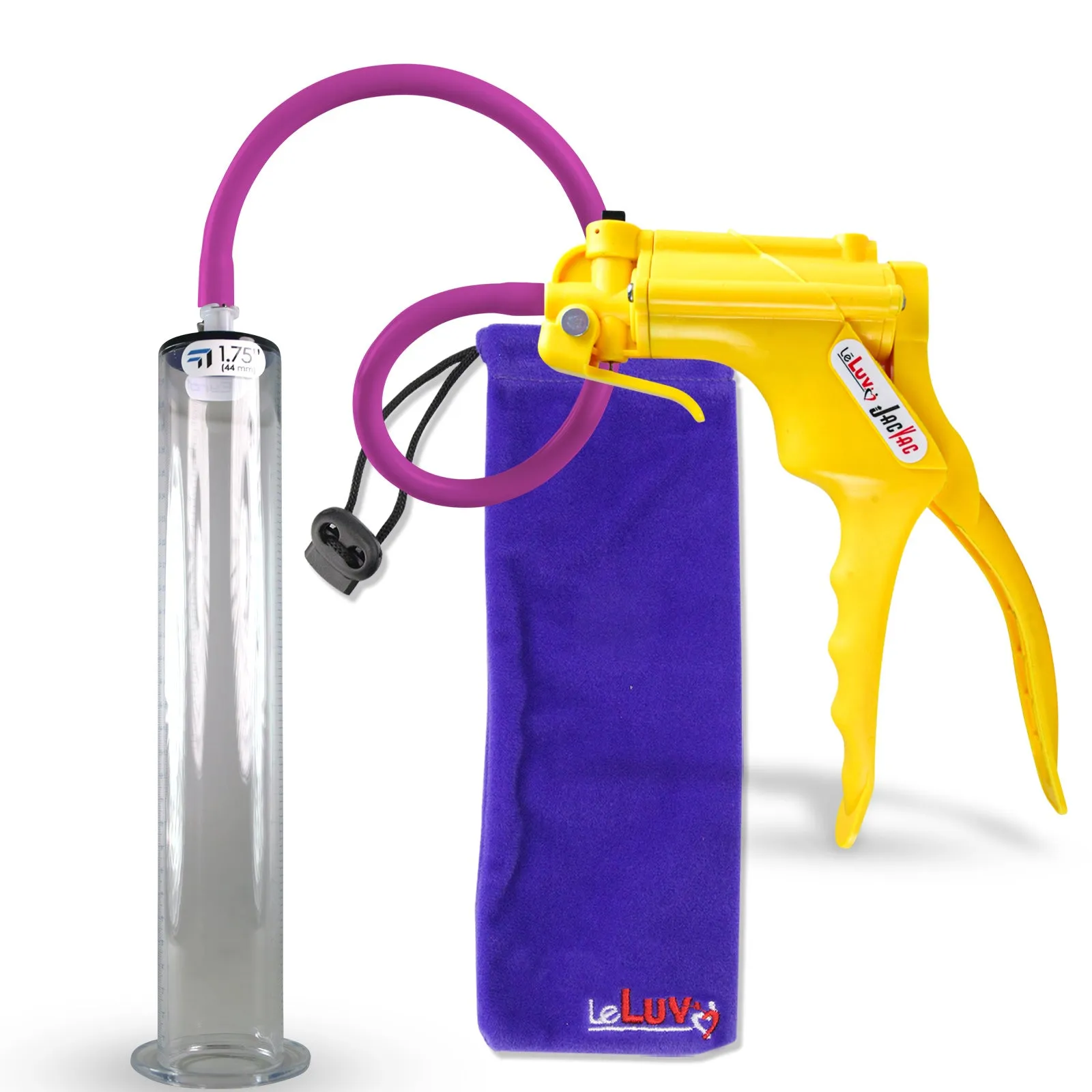 LeLuv JacVac Penis Pump - NPT Gauge Options with Wide Flange Cylinder - Choose Size & Color