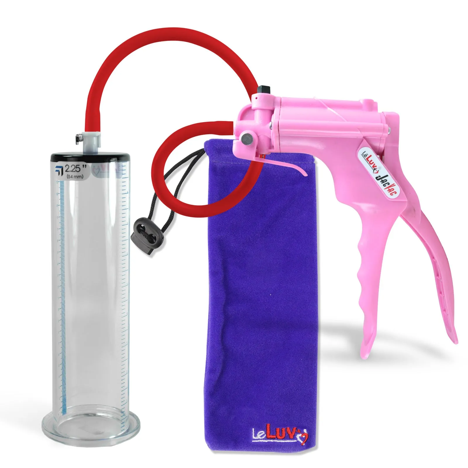 LeLuv JacVac Penis Pump - NPT Gauge Options with Wide Flange Cylinder - Choose Size & Color