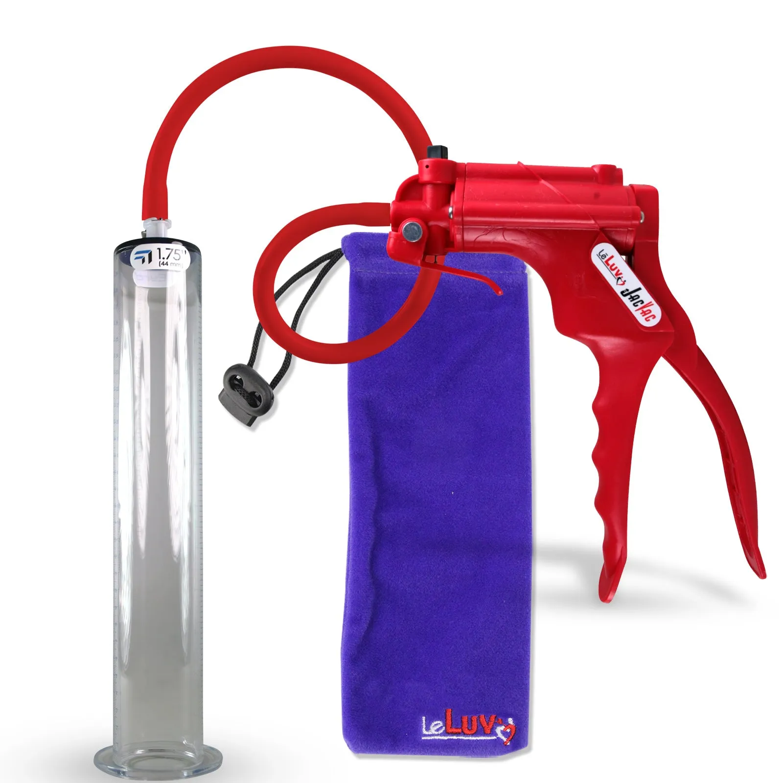 LeLuv JacVac Penis Pump - NPT Gauge Options with Wide Flange Cylinder - Choose Size & Color