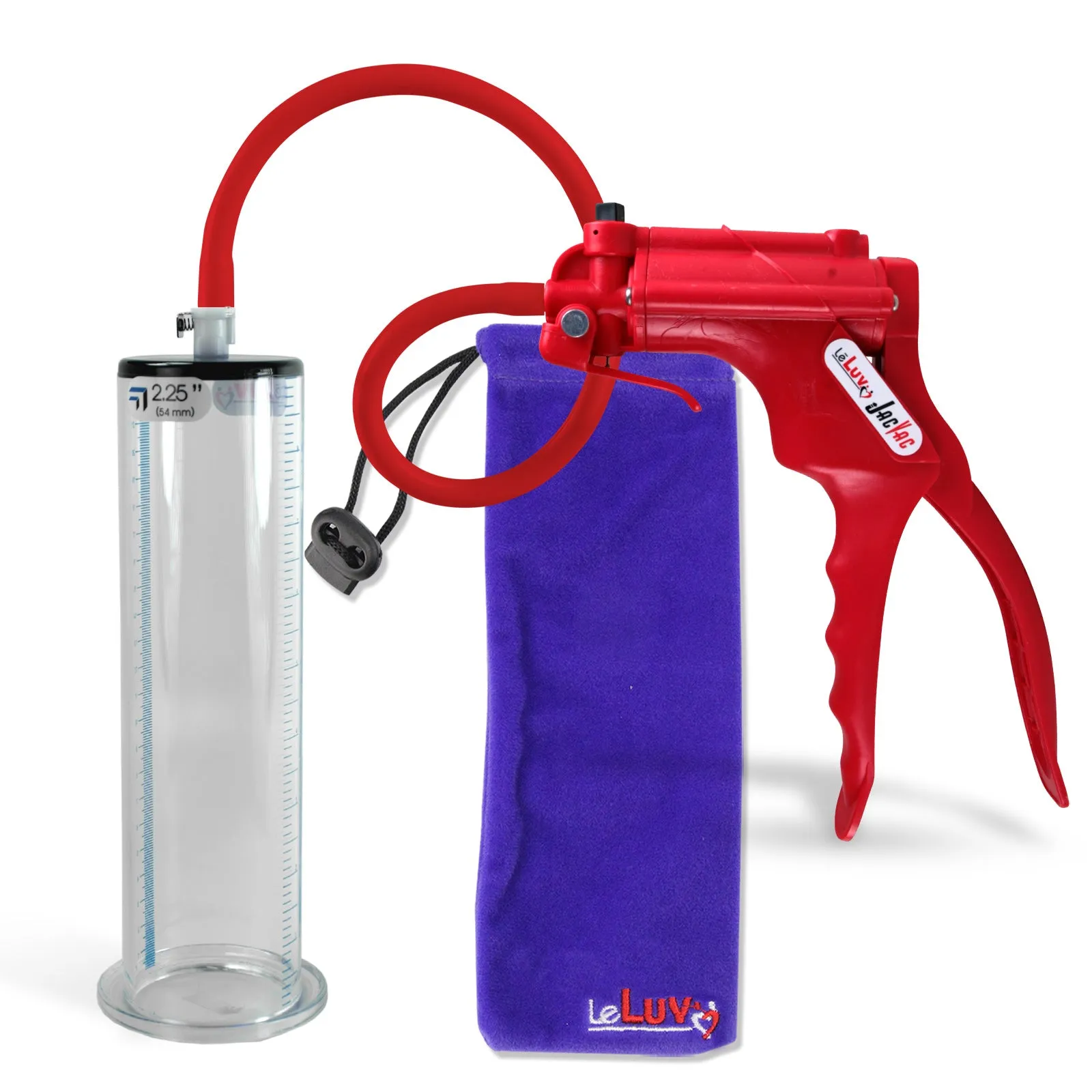 LeLuv JacVac Penis Pump - NPT Gauge Options with Wide Flange Cylinder - Choose Size & Color