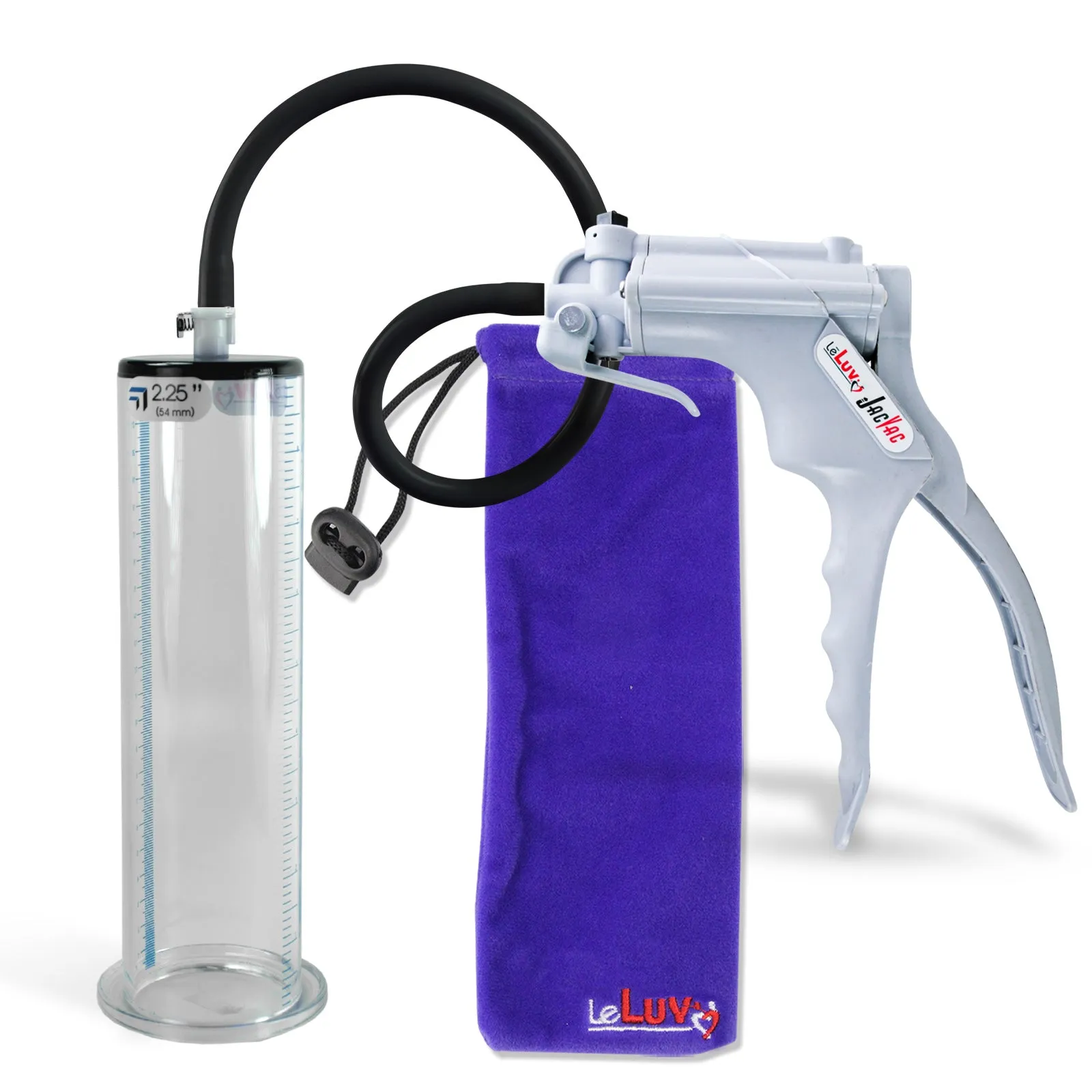 LeLuv JacVac Penis Pump - NPT Gauge Options with Wide Flange Cylinder - Choose Size & Color