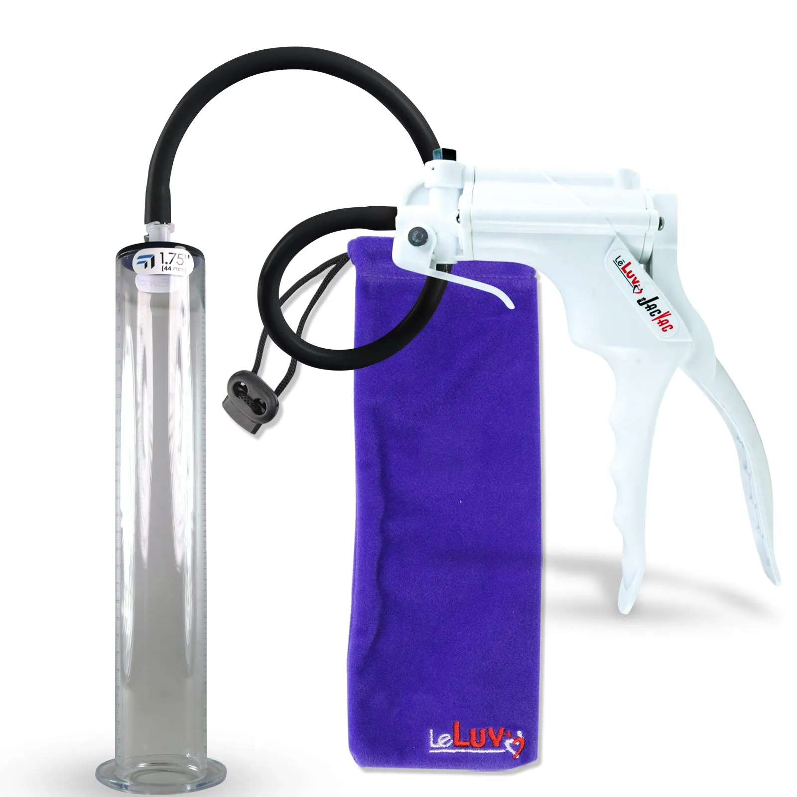 LeLuv JacVac Penis Pump - NPT Gauge Options with Wide Flange Cylinder - Choose Size & Color