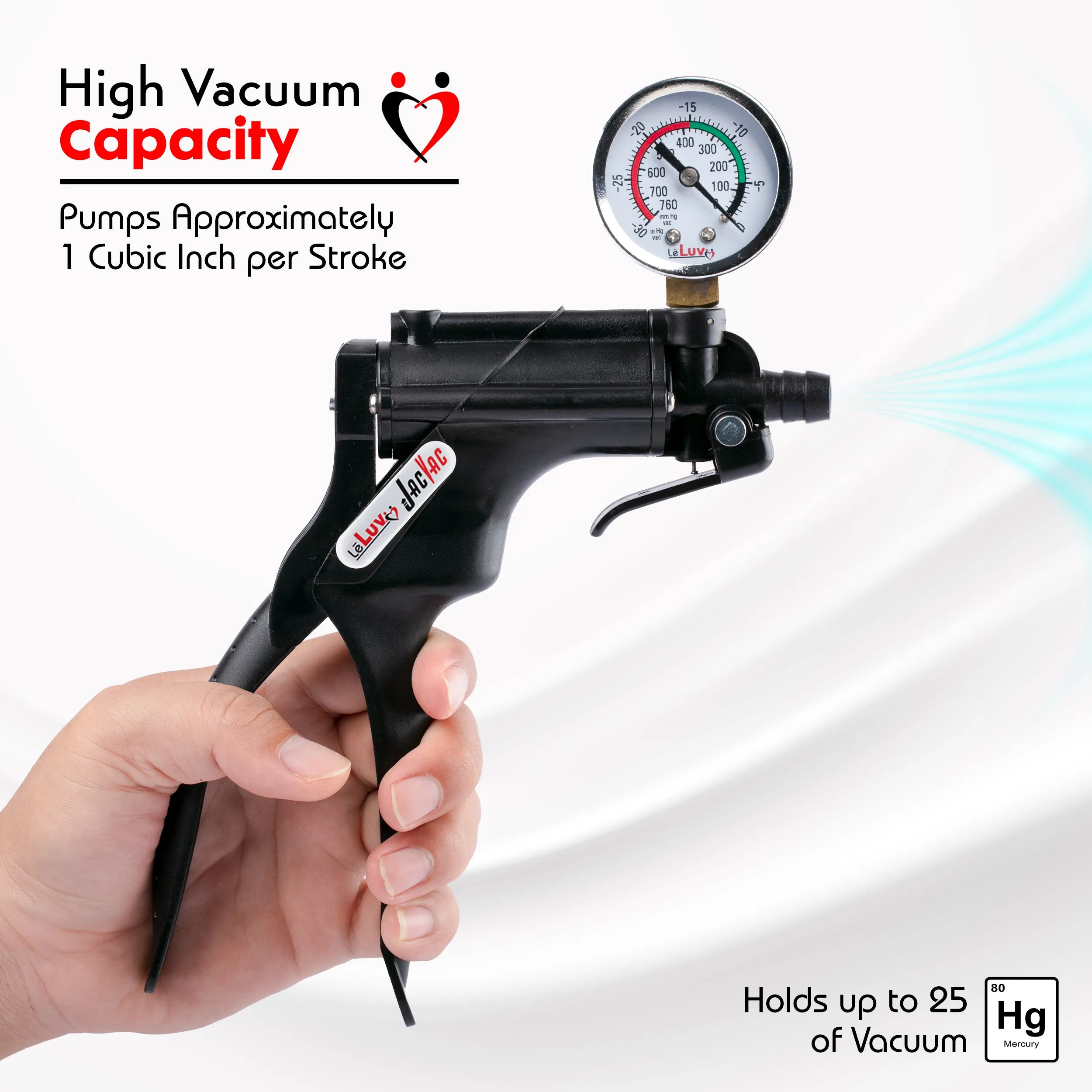 LeLuv JacVac Penis Pump - NPT Handle   Gauge - 12" Thick Wall, No Flange Cylinder [Shopify ONLY]