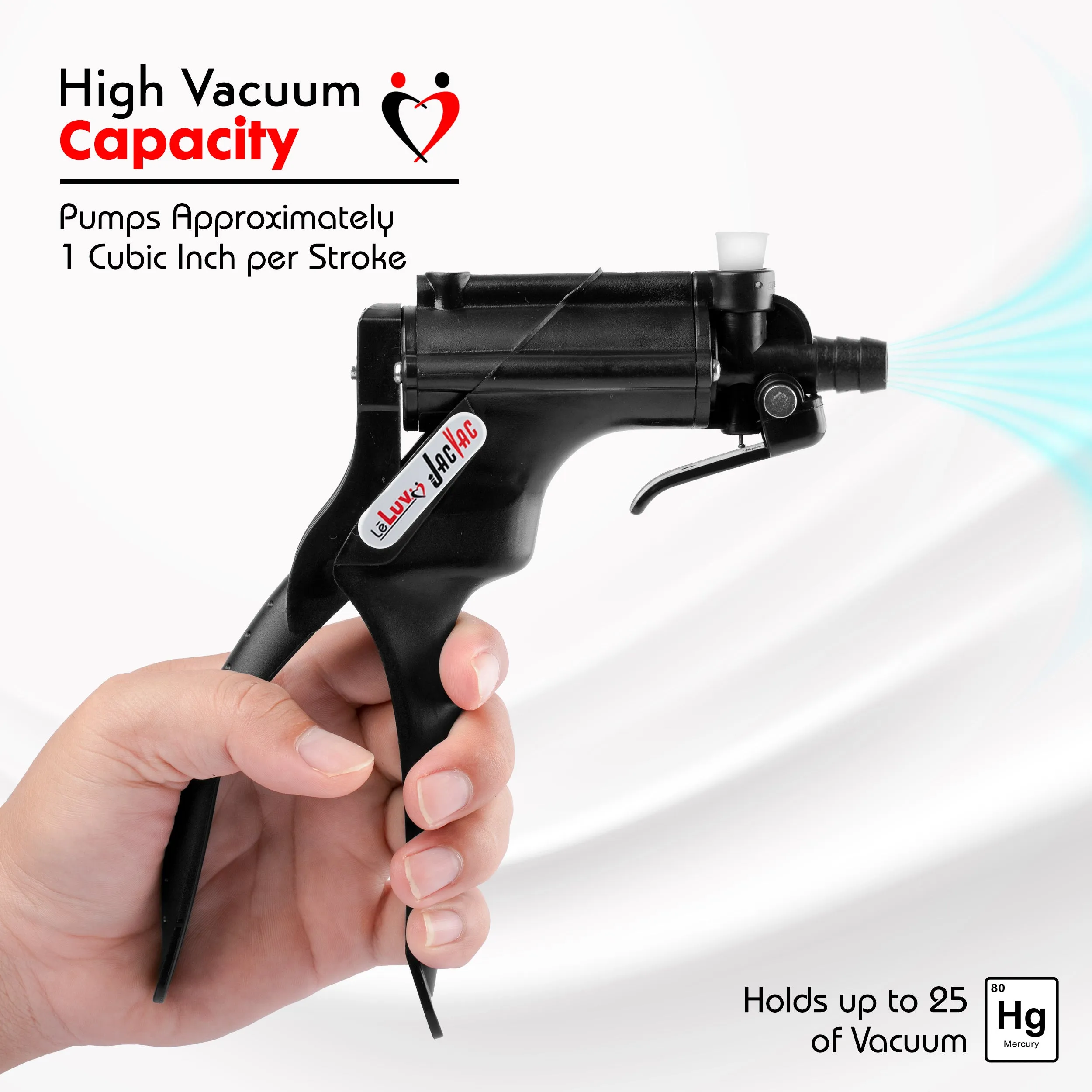 LeLuv JacVac Penis Pump with Swivel Gauge Options - Choose Round Flange Cylinder