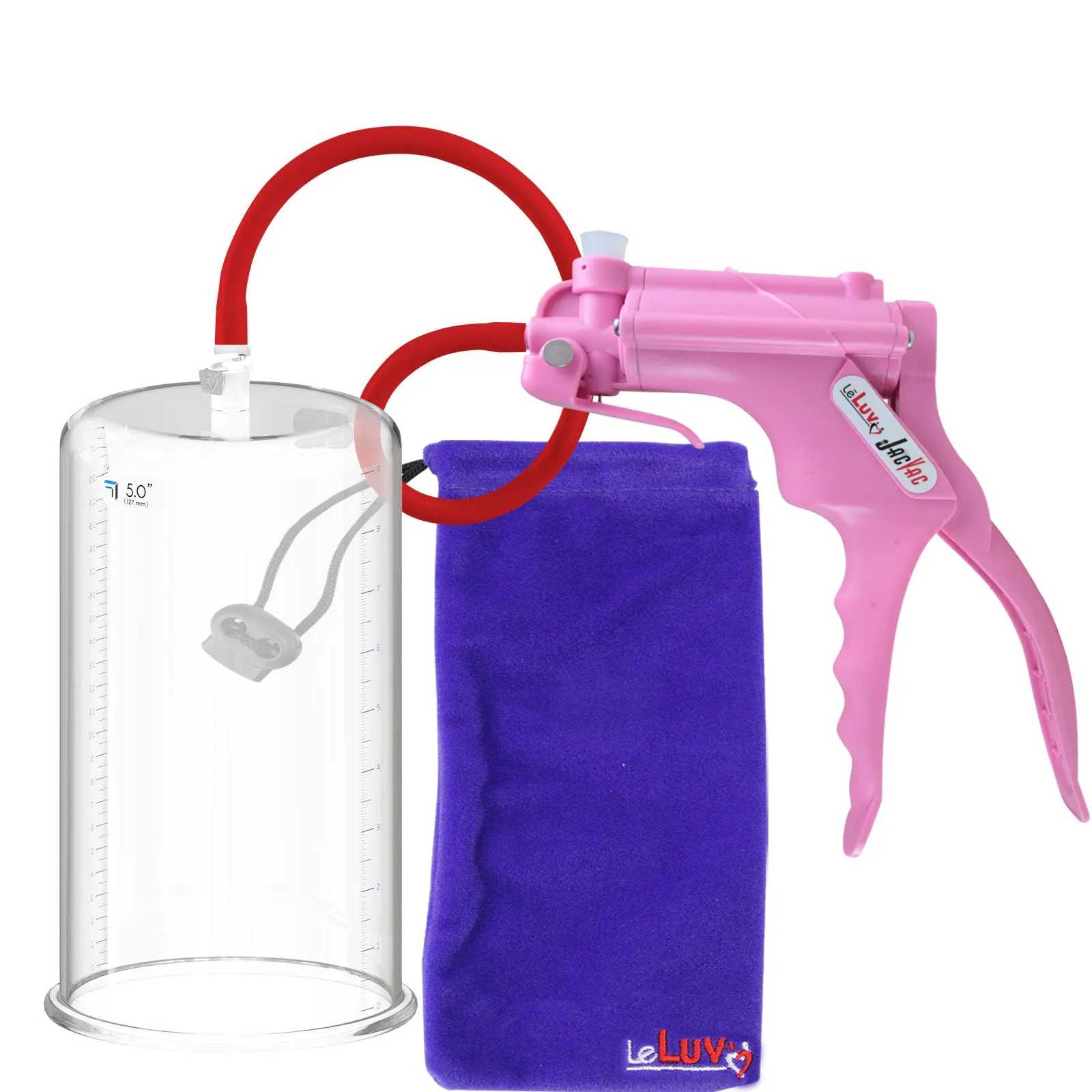 LeLuv JacVac Penis Pump with Swivel Gauge Options - Choose Round Flange Cylinder