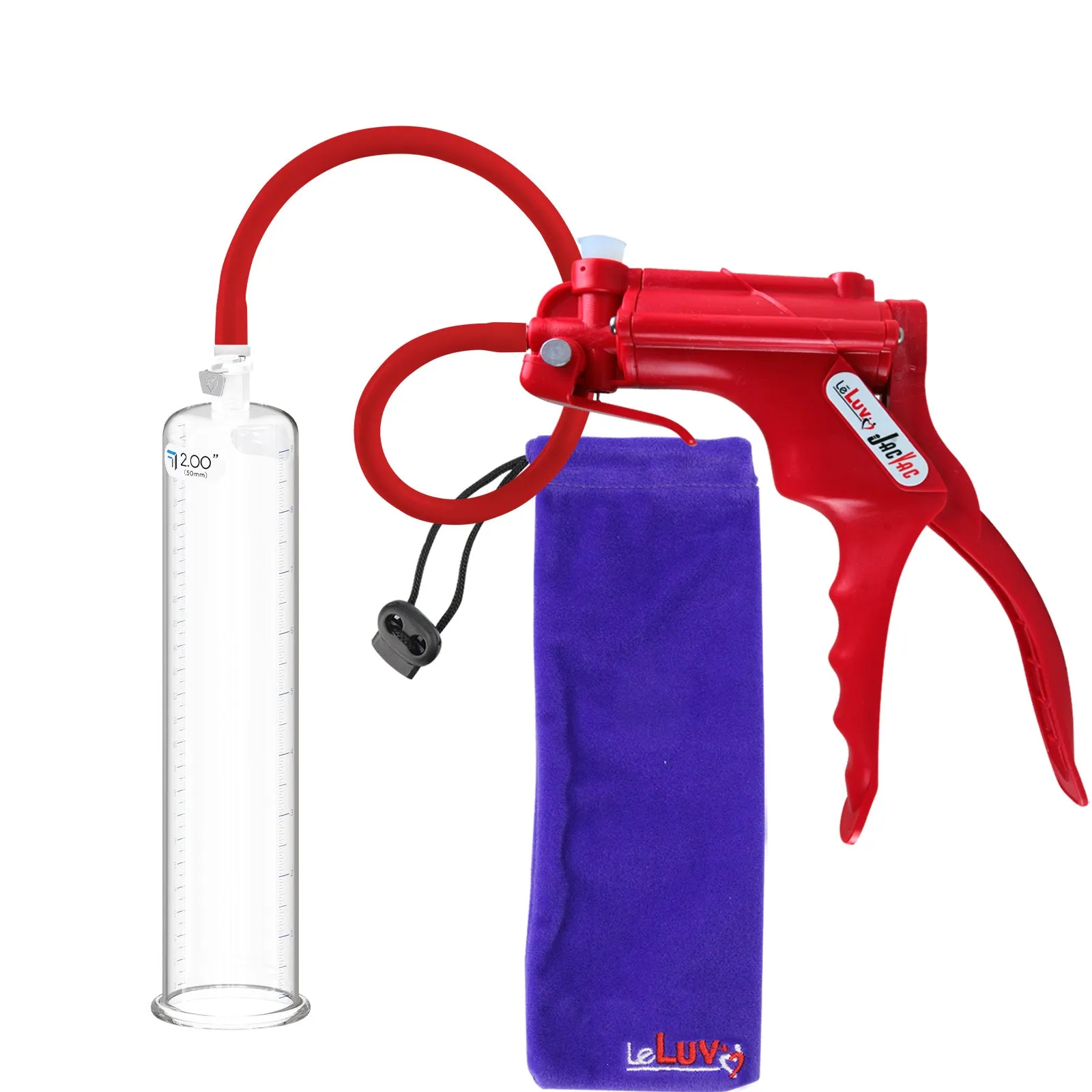 LeLuv JacVac Penis Pump with Swivel Gauge Options - Choose Round Flange Cylinder