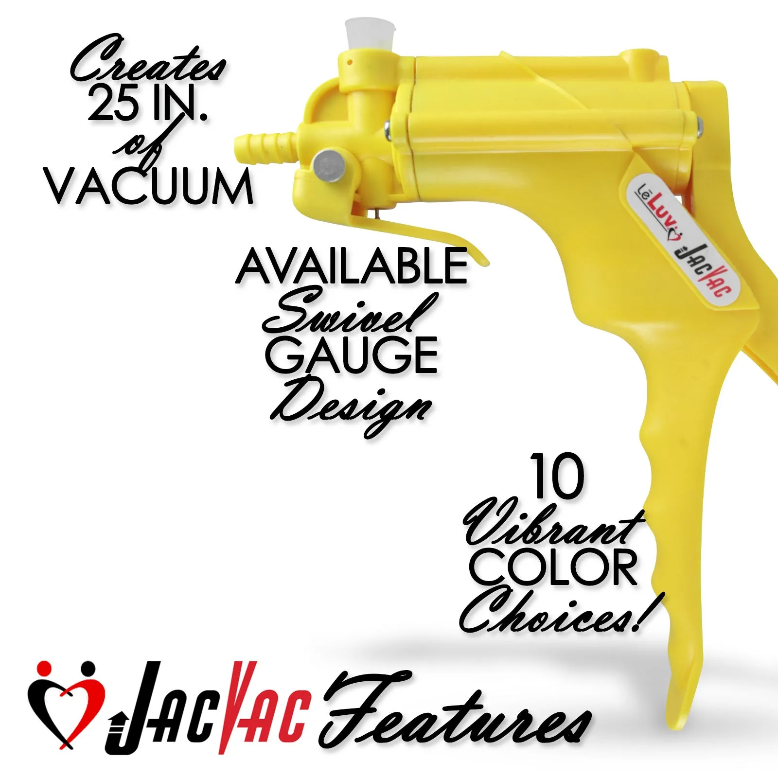 LeLuv JacVac Penis Pump with Swivel Gauge Options - Choose Round Flange Cylinder