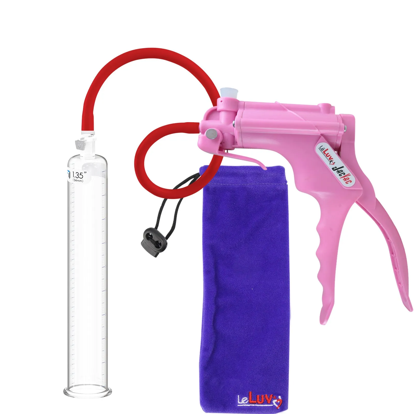 LeLuv JacVac Penis Pump with Swivel Gauge Options - Choose Round Flange Cylinder