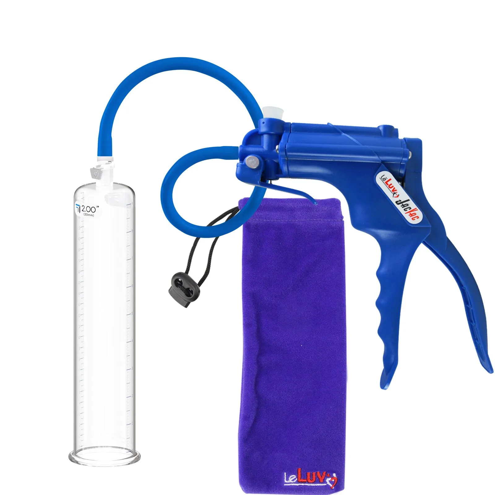 LeLuv JacVac Penis Pump with Swivel Gauge Options - Choose Round Flange Cylinder