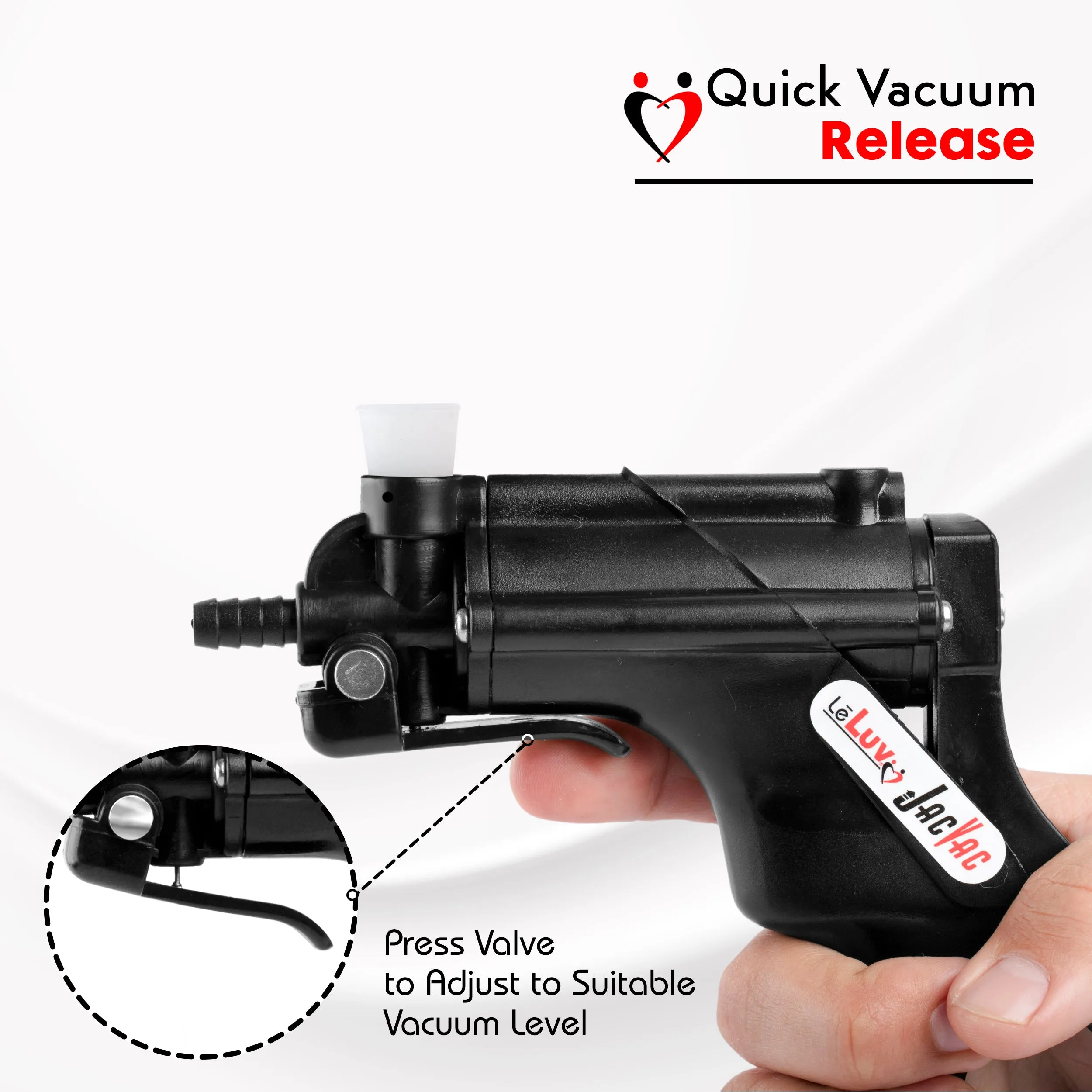 LeLuv JacVac Penis Pump with Swivel Gauge Options - Choose Round Flange Cylinder