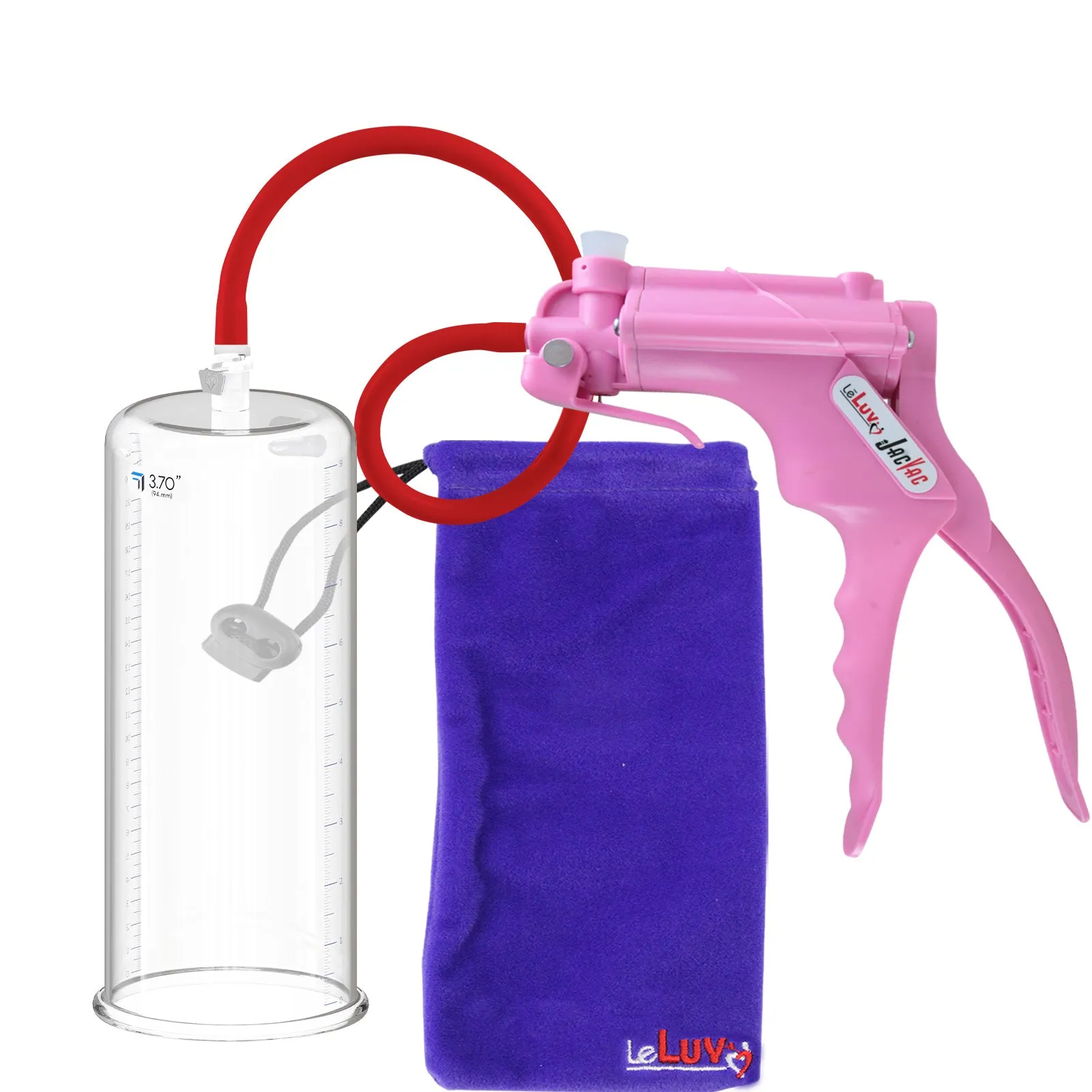 LeLuv JacVac Penis Pump with Swivel Gauge Options - Choose Round Flange Cylinder