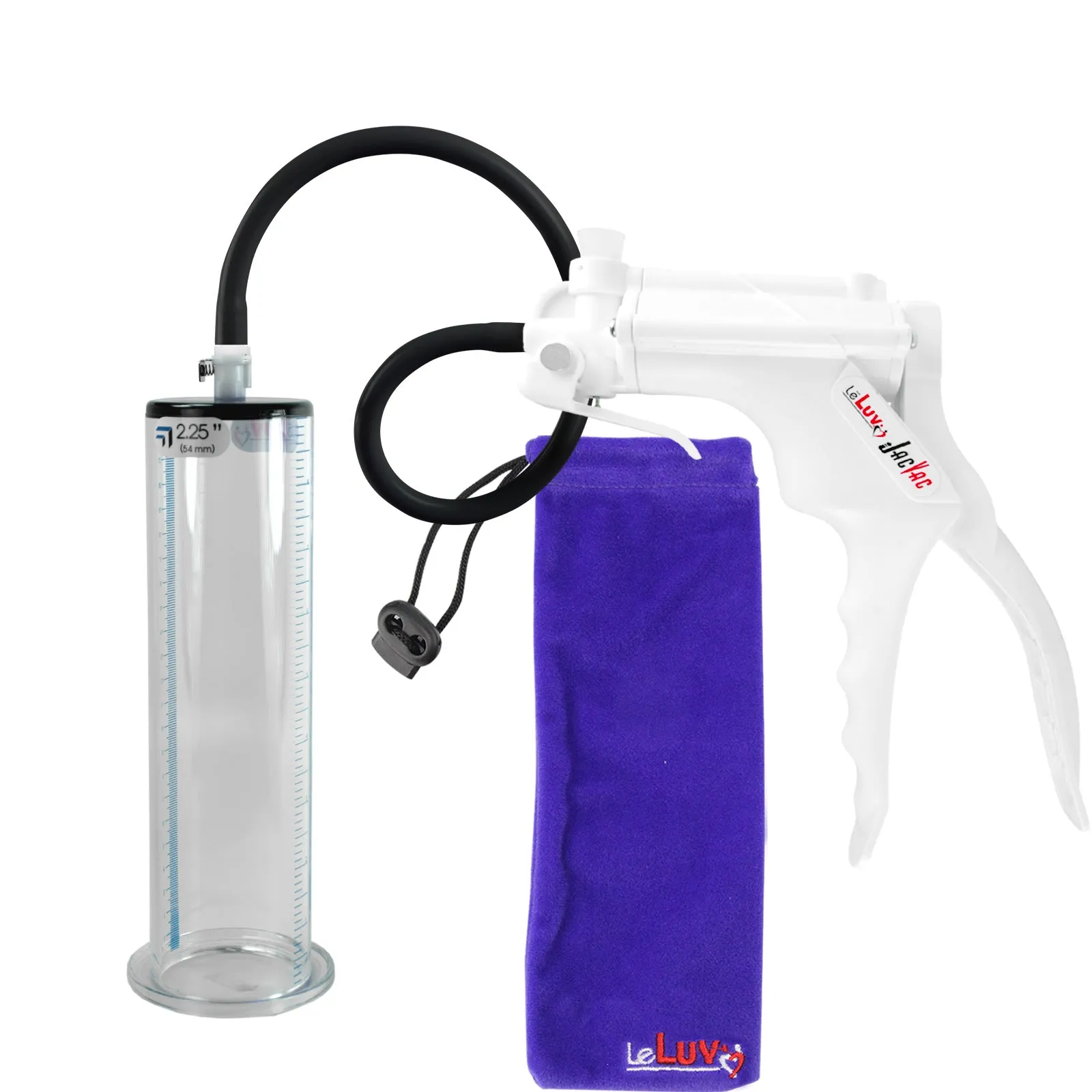 LeLuv JacVac Penis Pump with Swivel Gauge Options - Choose Wide Flange Cylinder