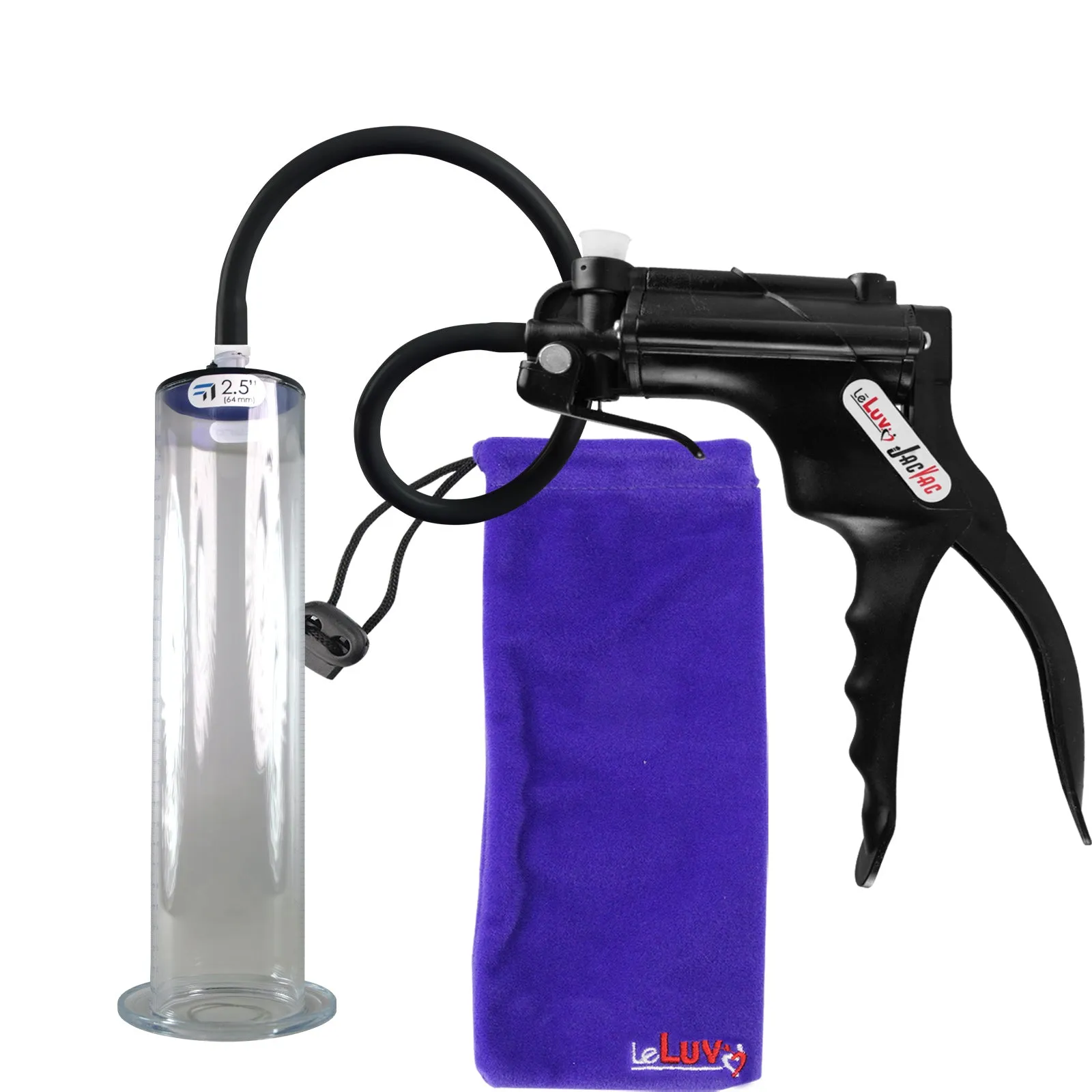 LeLuv JacVac Penis Pump with Swivel Gauge Options - Choose Wide Flange Cylinder