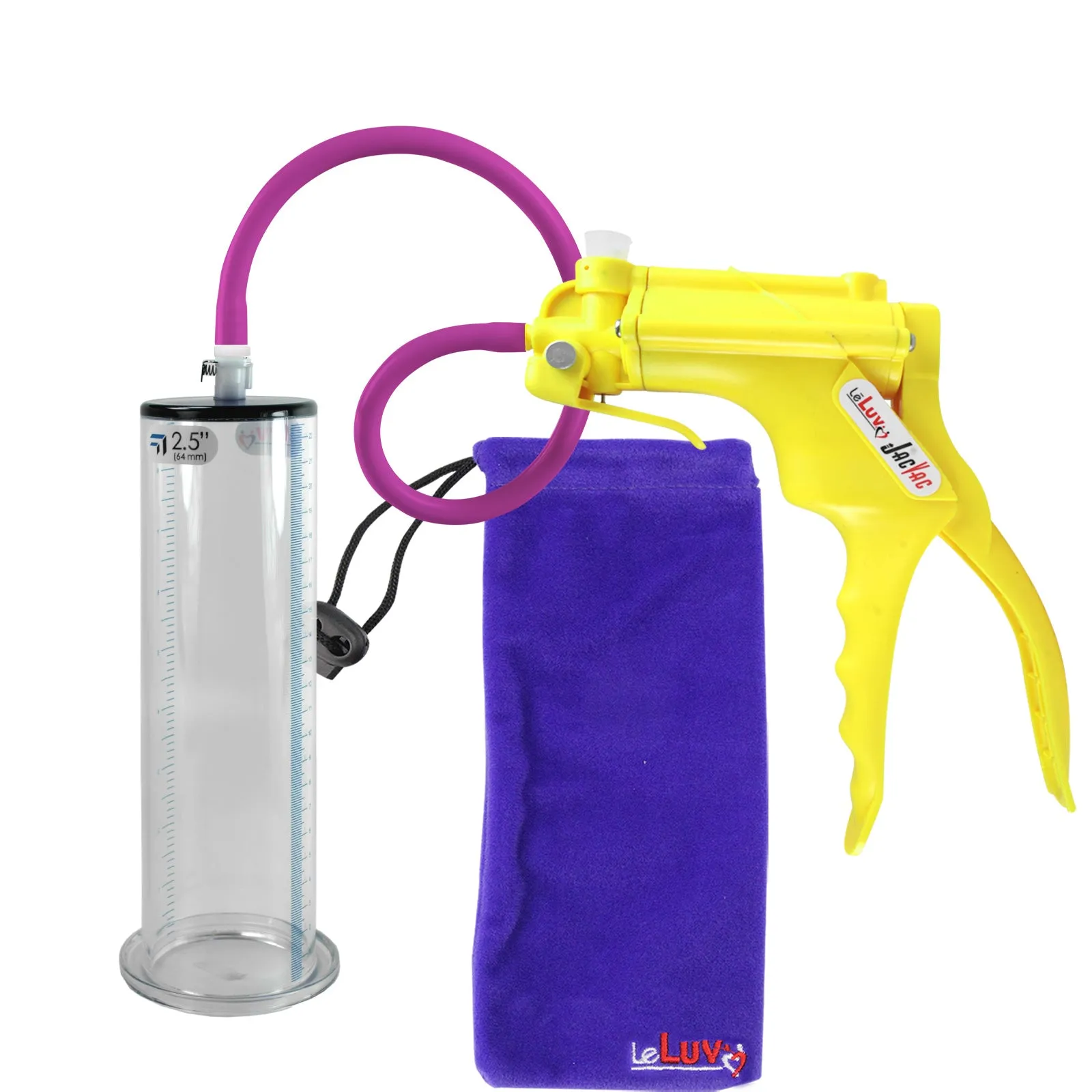 LeLuv JacVac Penis Pump with Swivel Gauge Options - Choose Wide Flange Cylinder