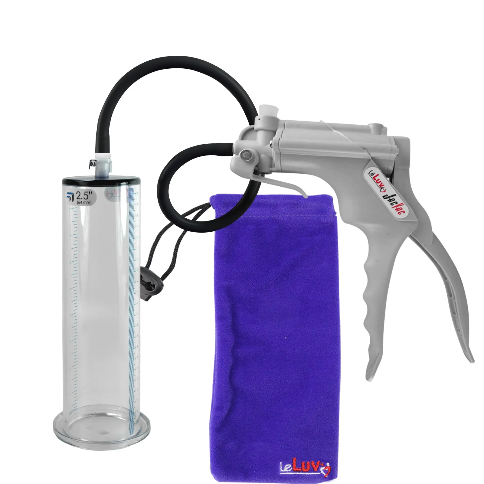 LeLuv JacVac Penis Pump with Swivel Gauge Options - Choose Wide Flange Cylinder