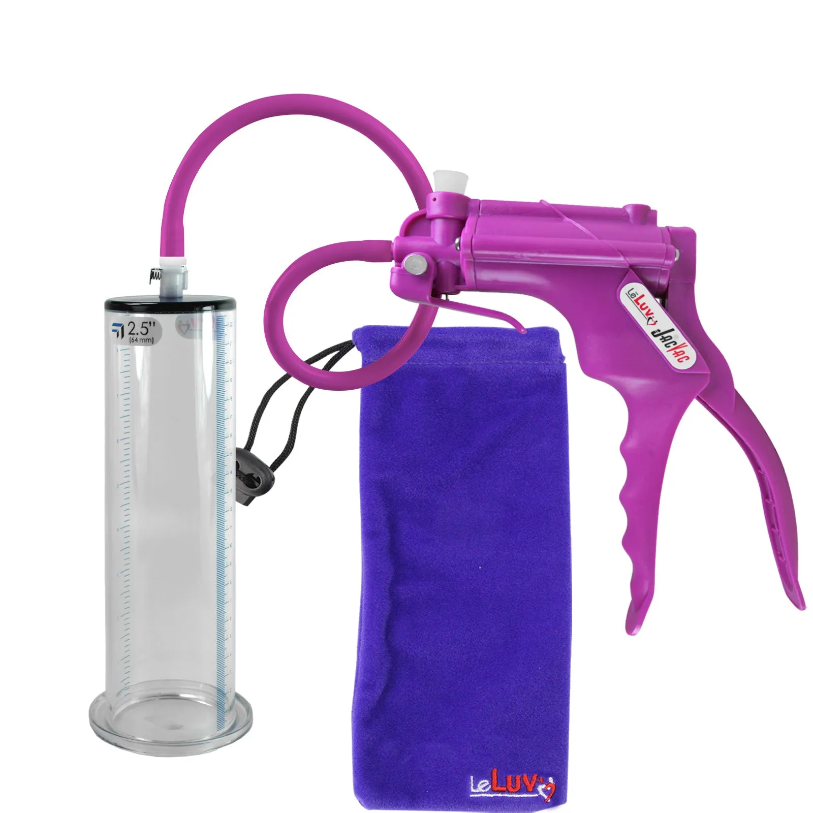 LeLuv JacVac Penis Pump with Swivel Gauge Options - Choose Wide Flange Cylinder