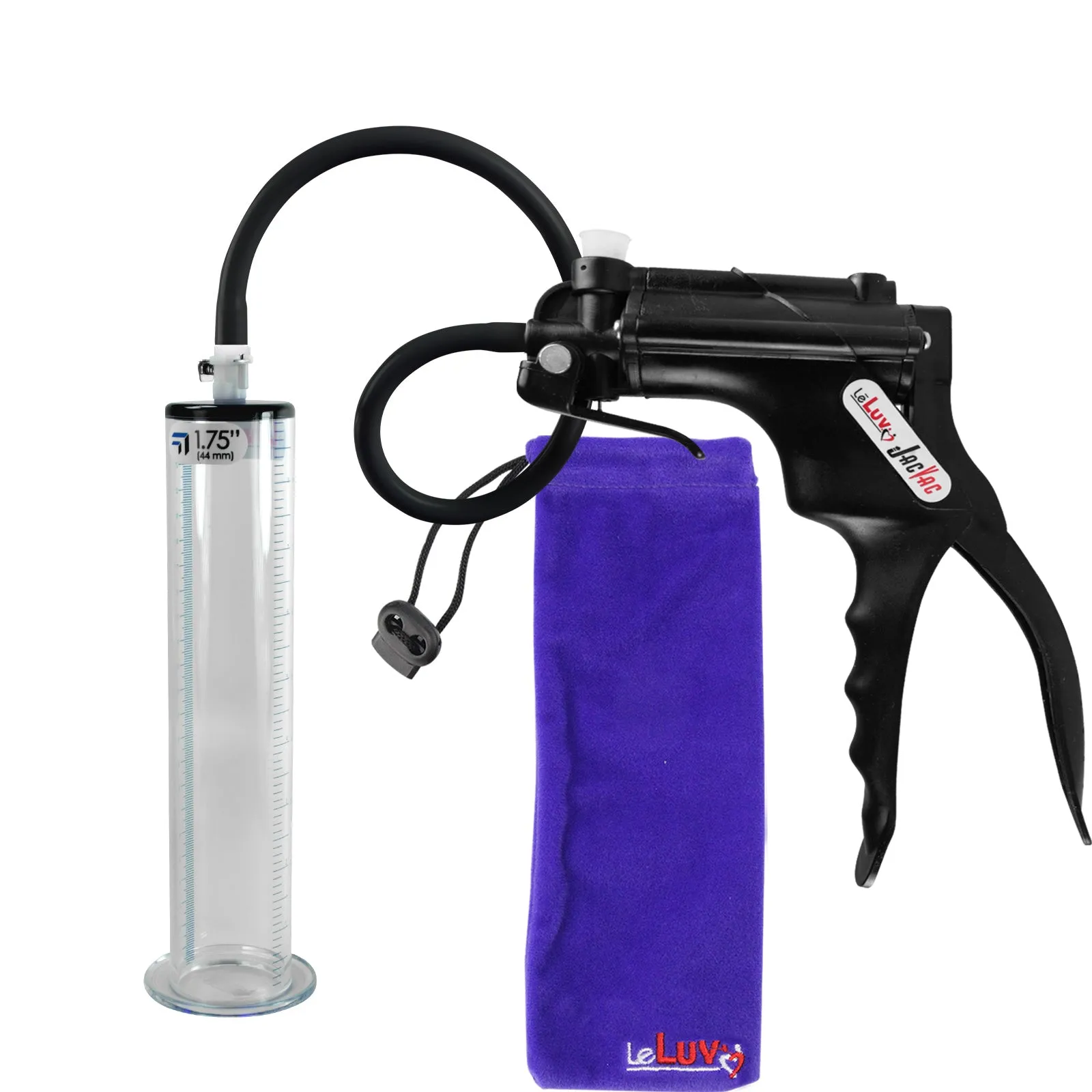 LeLuv JacVac Penis Pump with Swivel Gauge Options - Choose Wide Flange Cylinder