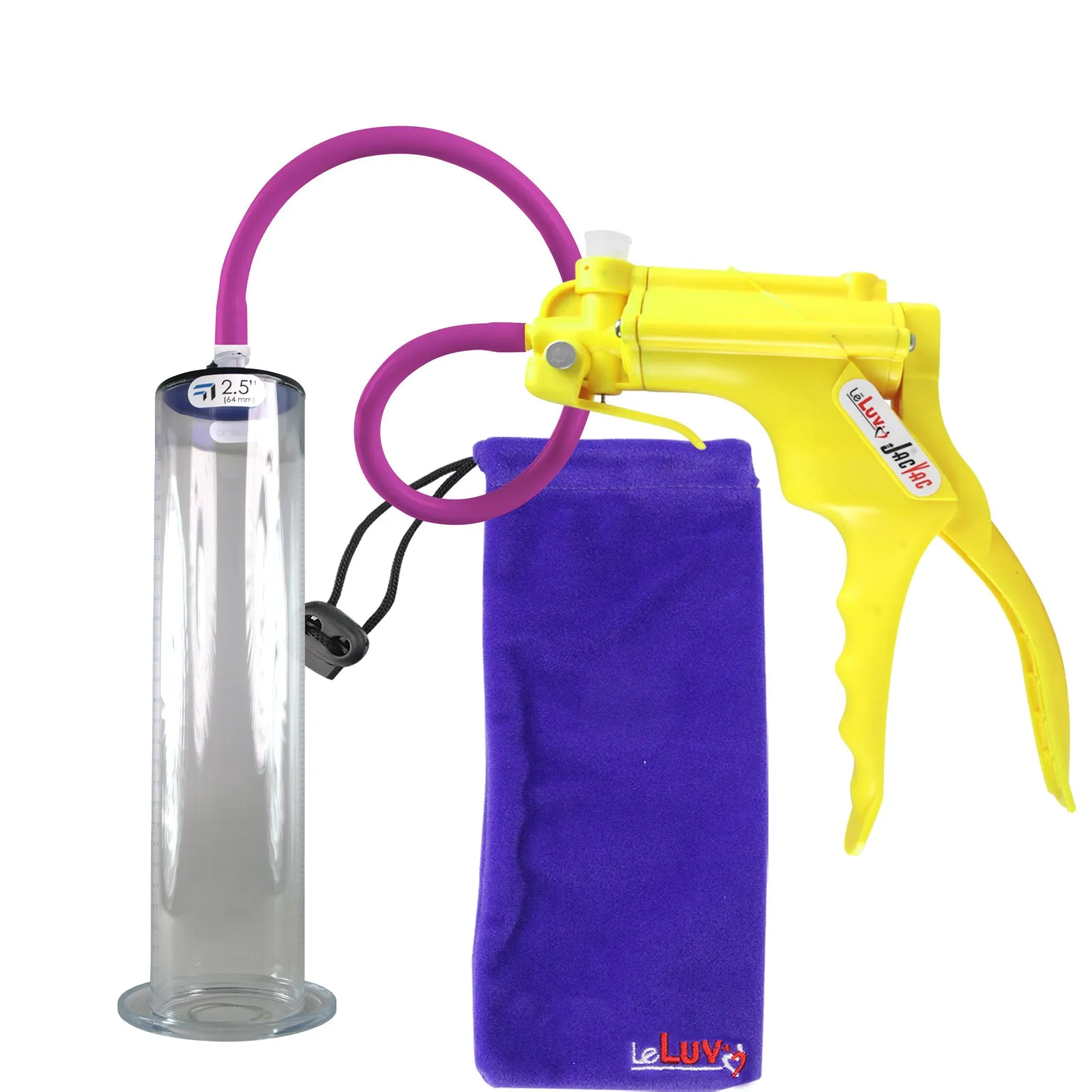 LeLuv JacVac Penis Pump with Swivel Gauge Options - Choose Wide Flange Cylinder