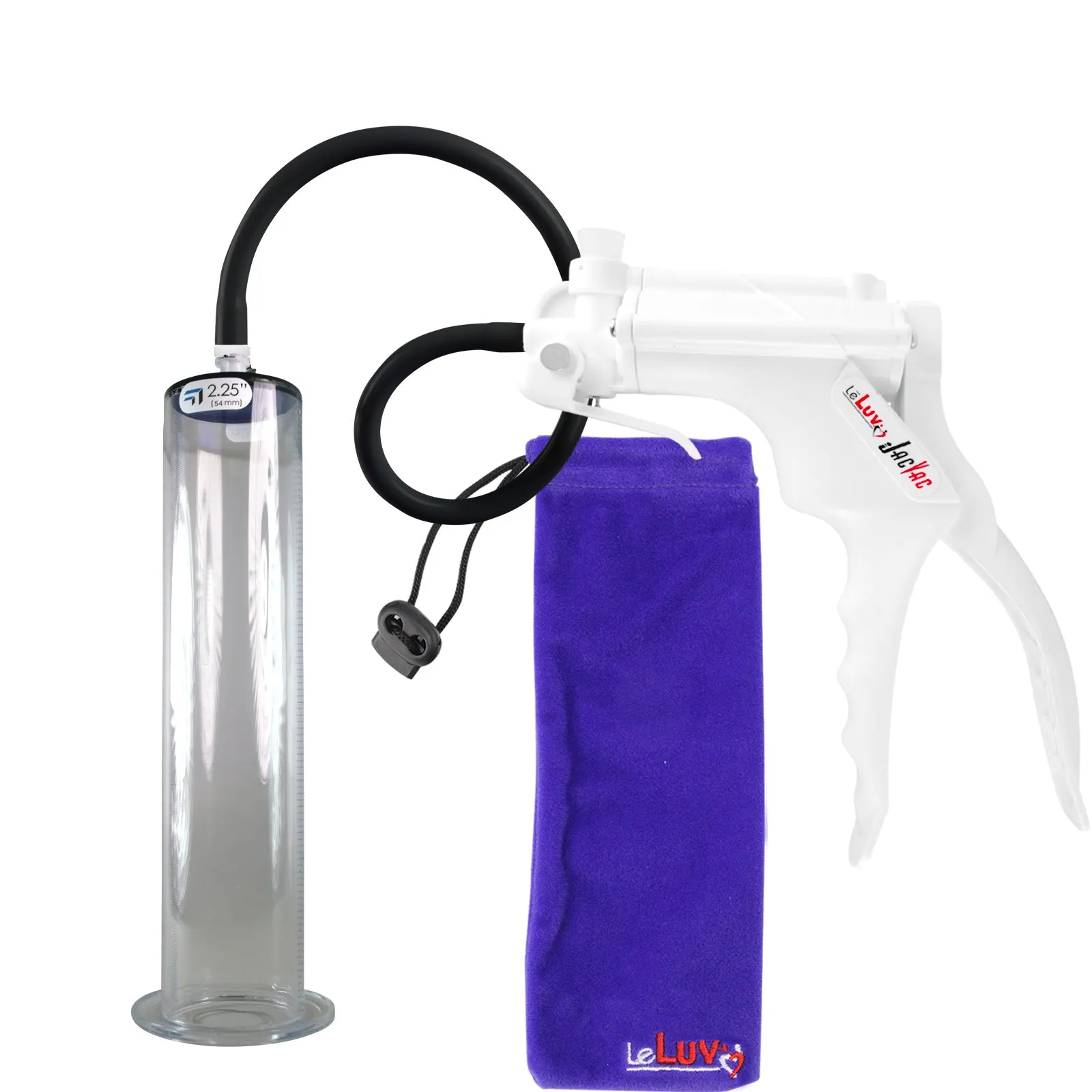 LeLuv JacVac Penis Pump with Swivel Gauge Options - Choose Wide Flange Cylinder