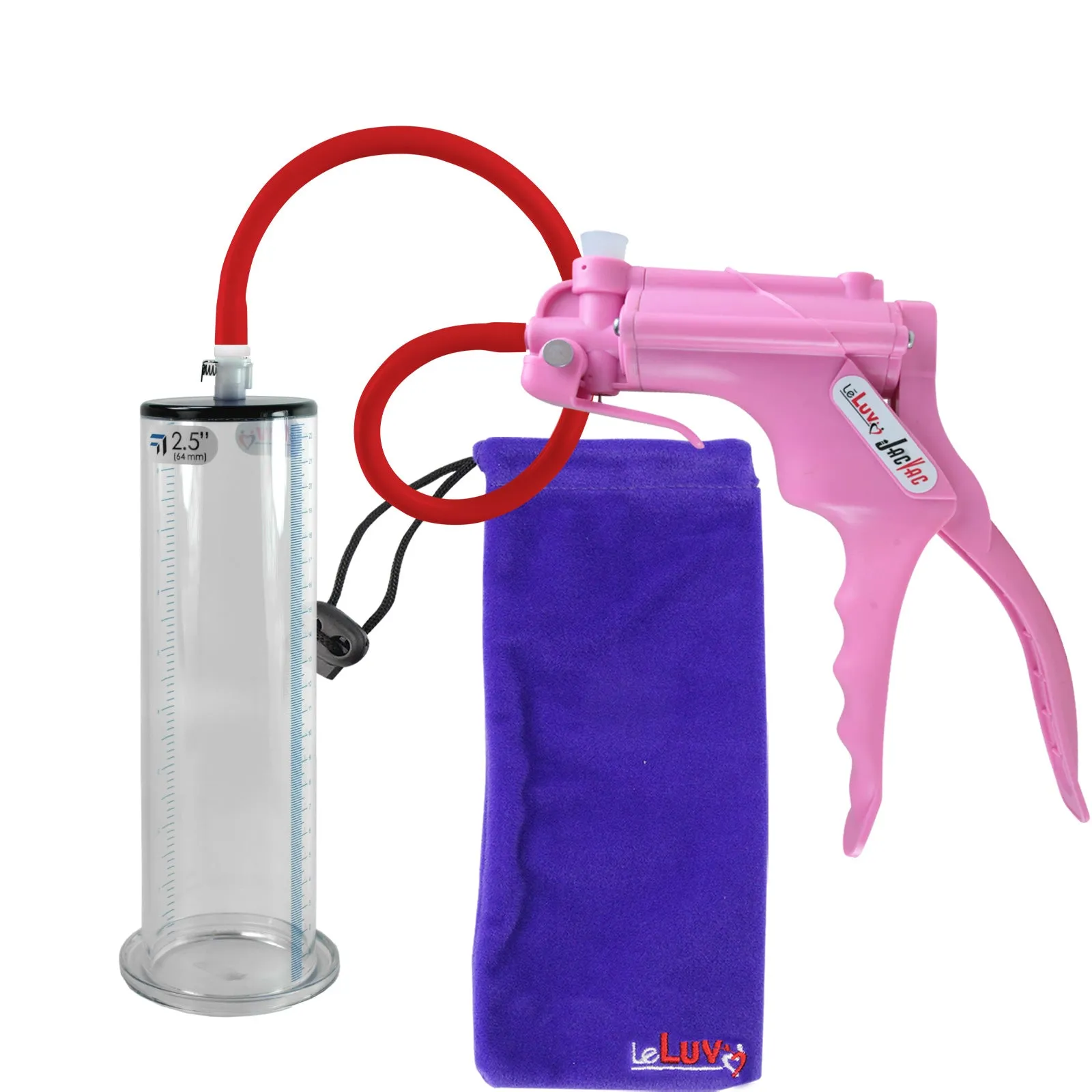 LeLuv JacVac Penis Pump with Swivel Gauge Options - Choose Wide Flange Cylinder