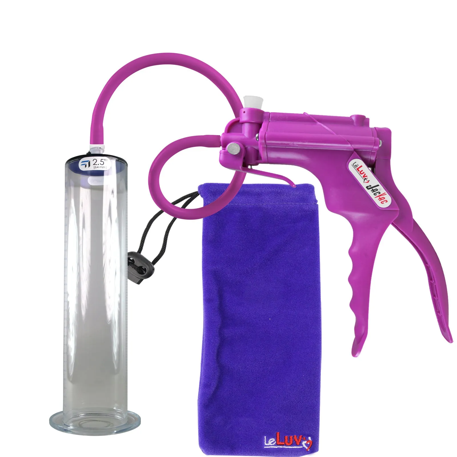 LeLuv JacVac Penis Pump with Swivel Gauge Options - Choose Wide Flange Cylinder