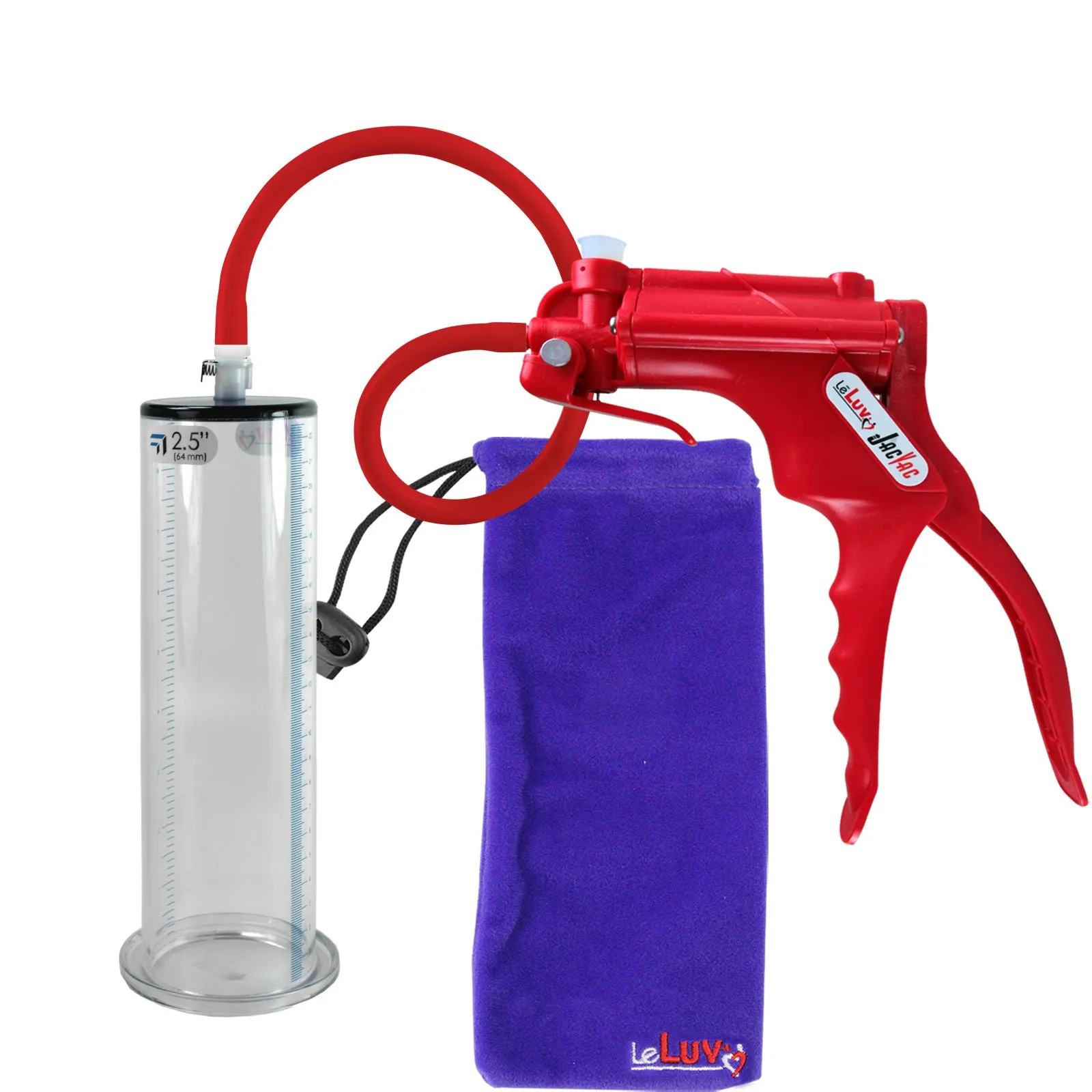 LeLuv JacVac Penis Pump with Swivel Gauge Options - Choose Wide Flange Cylinder