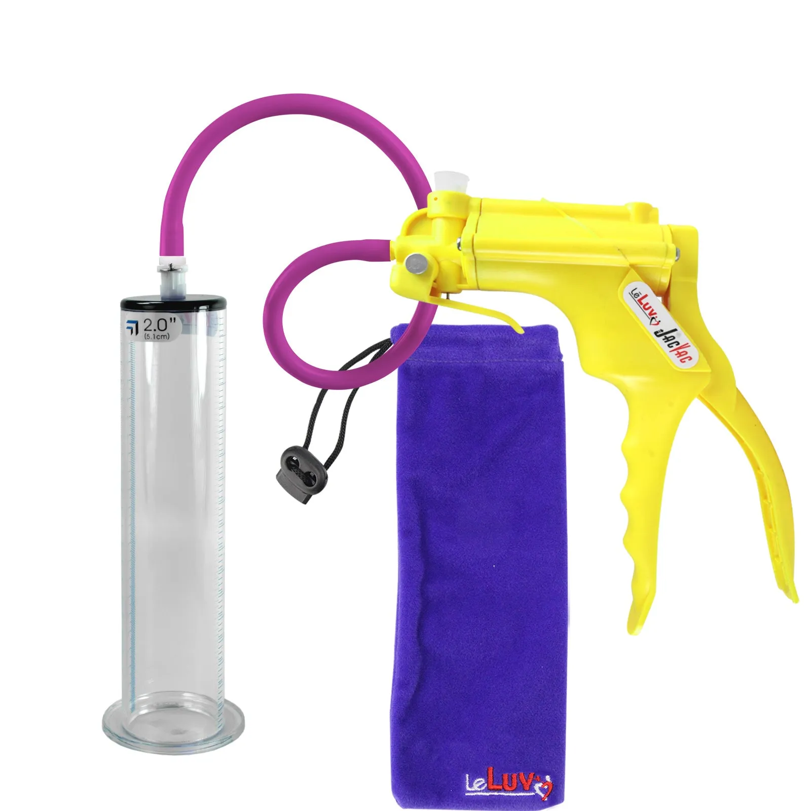 LeLuv JacVac Penis Pump with Swivel Gauge Options - Choose Wide Flange Cylinder